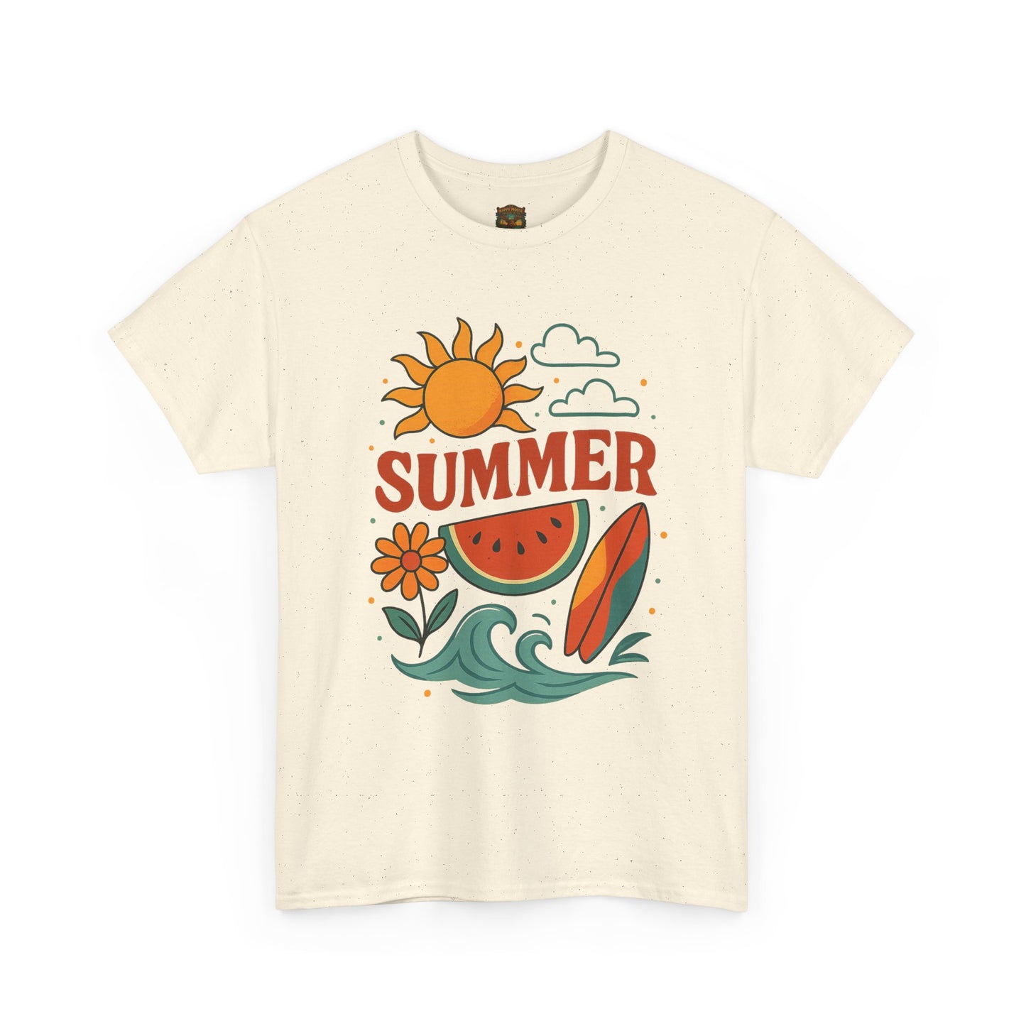Summer Beach Tee | Surf Waves Palm Tree Graphic