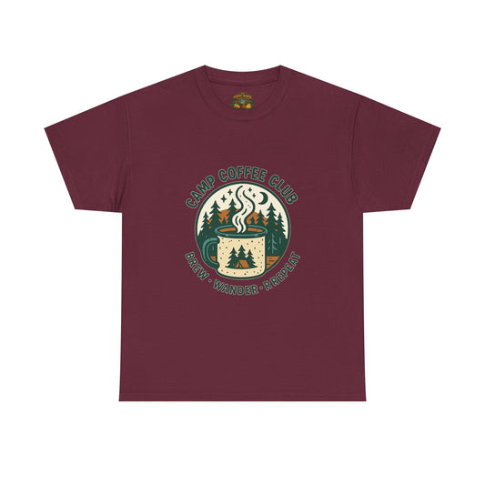 Camp Coffee T-Shirt — 'CAMP COFFEE' Retro Outdoor Tee