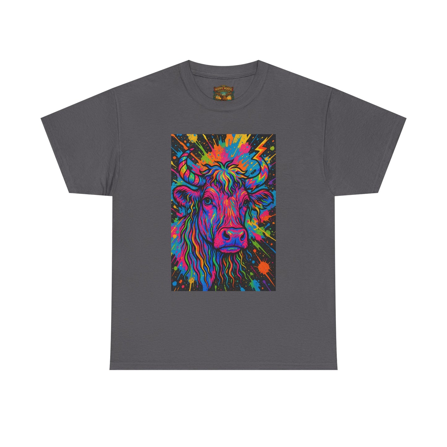 Psychedelic Highland Cow T-Shirt | Retro Rainbow Cow Art 4