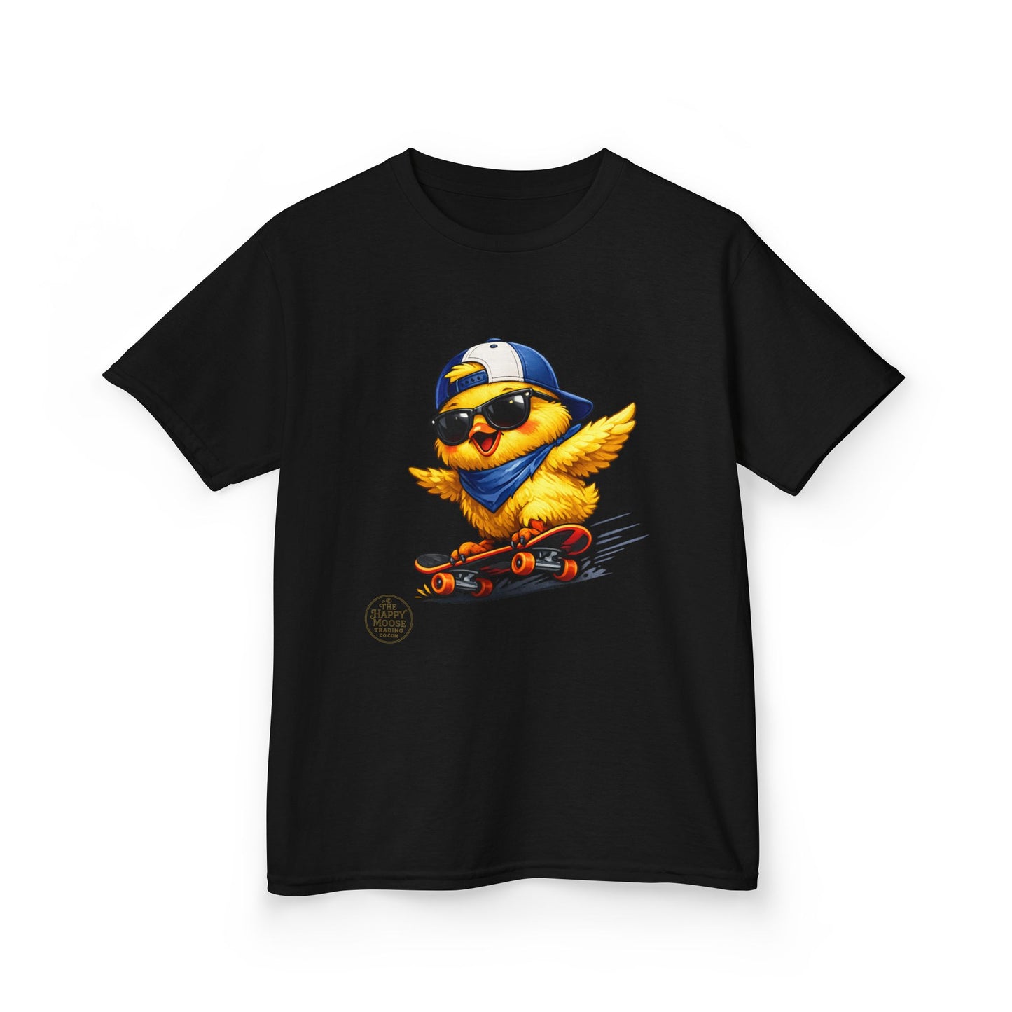 Skateboard Chick Kids T‑Shirt — Cool Sunglasses Duck Skateboard Graphic Tee