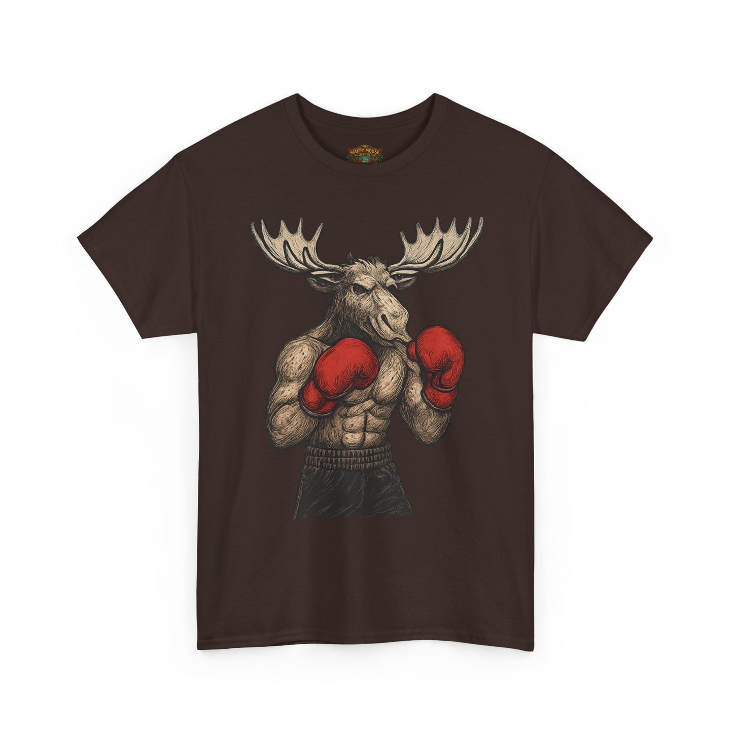 Boxing Moose T‑Shirt — Funny Wildlife Gym Tee for Men & Women