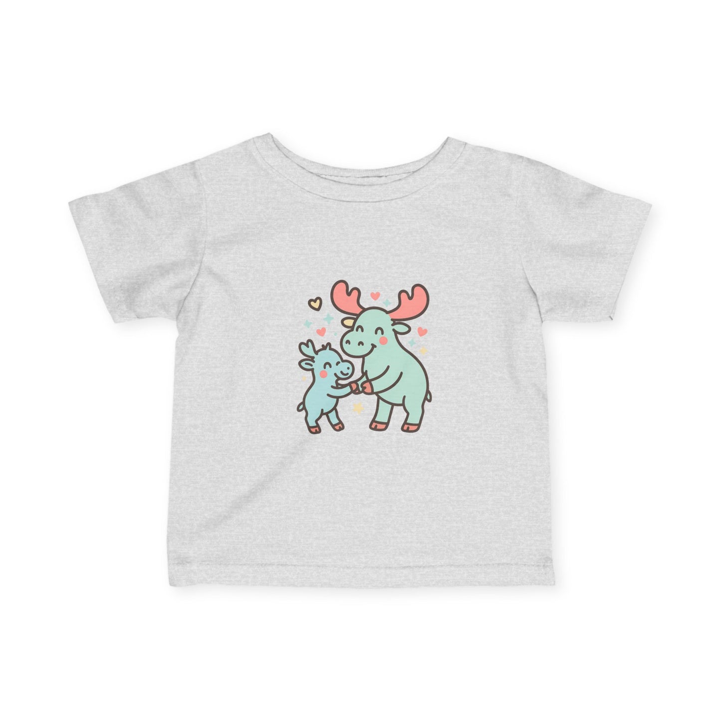 Cute Moose Mom & Baby Infant Tee — Adorable Woodland Family Baby Shirt
