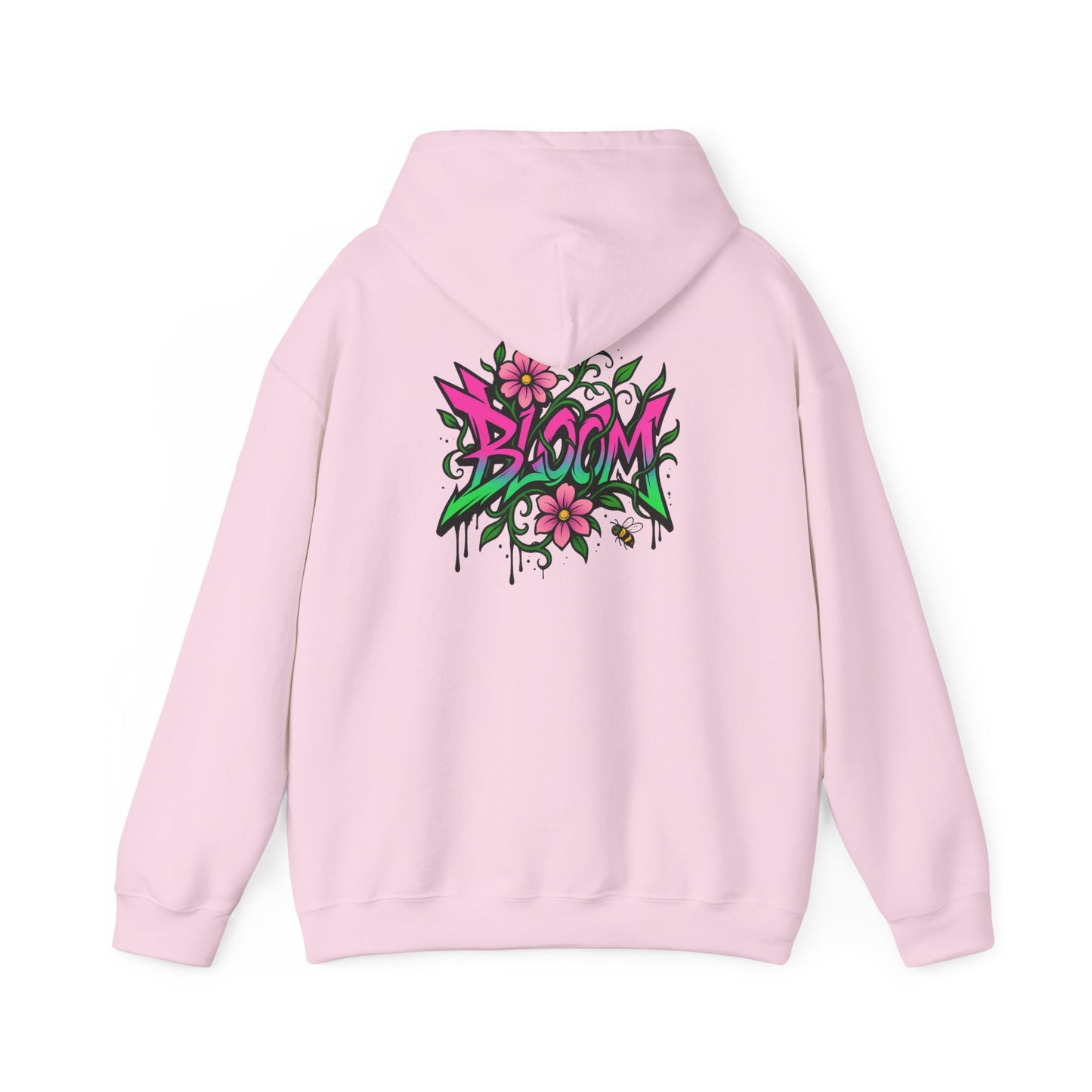 Bloom Floral Graffiti Hoodie — Women's Urban Streetwear Flower Graphic Hooded Sweatshirt