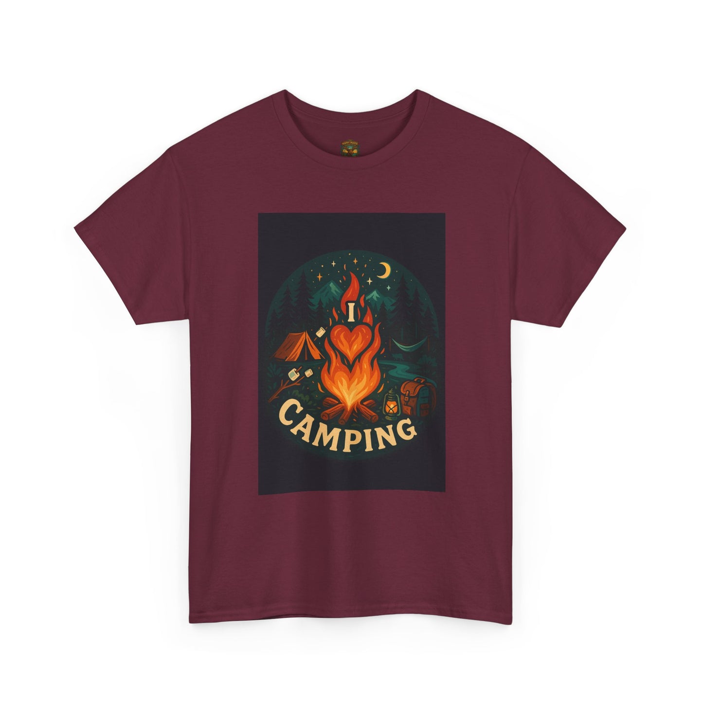 Camping Heart Campfire T-Shirt | Outdoor Adventure Graphic Tee