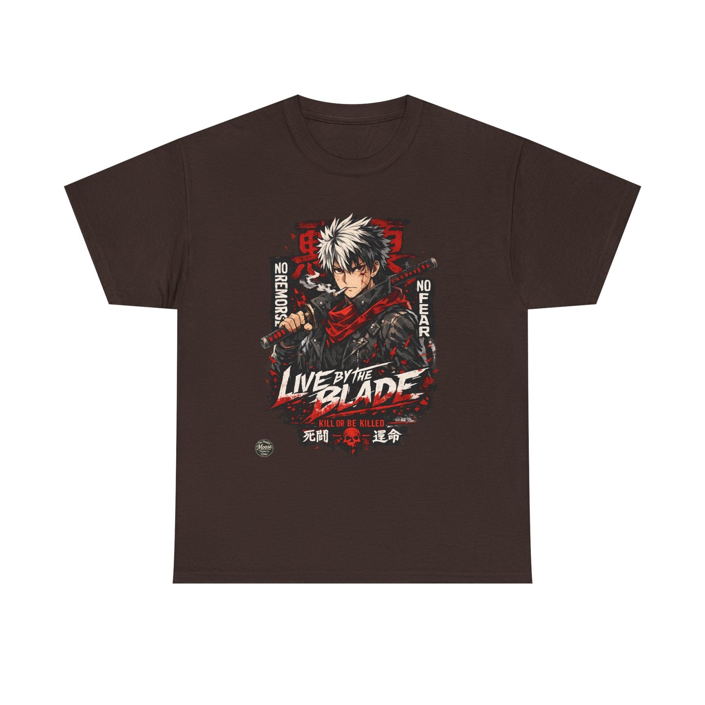 Live by the Blade Anime Tee — Samurai Sword Graphic T-Shirt #E003