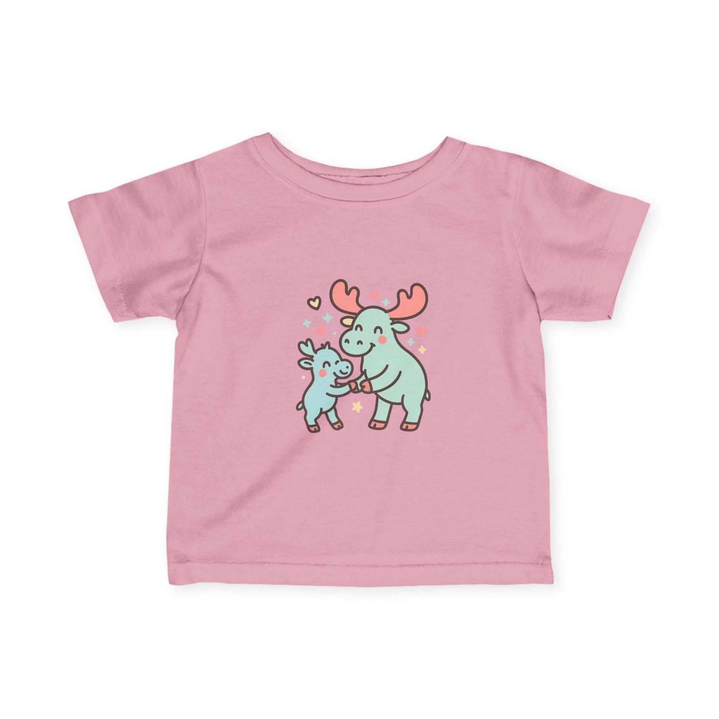 Cute Moose Mom & Baby Infant Tee — Adorable Woodland Family Baby Shirt