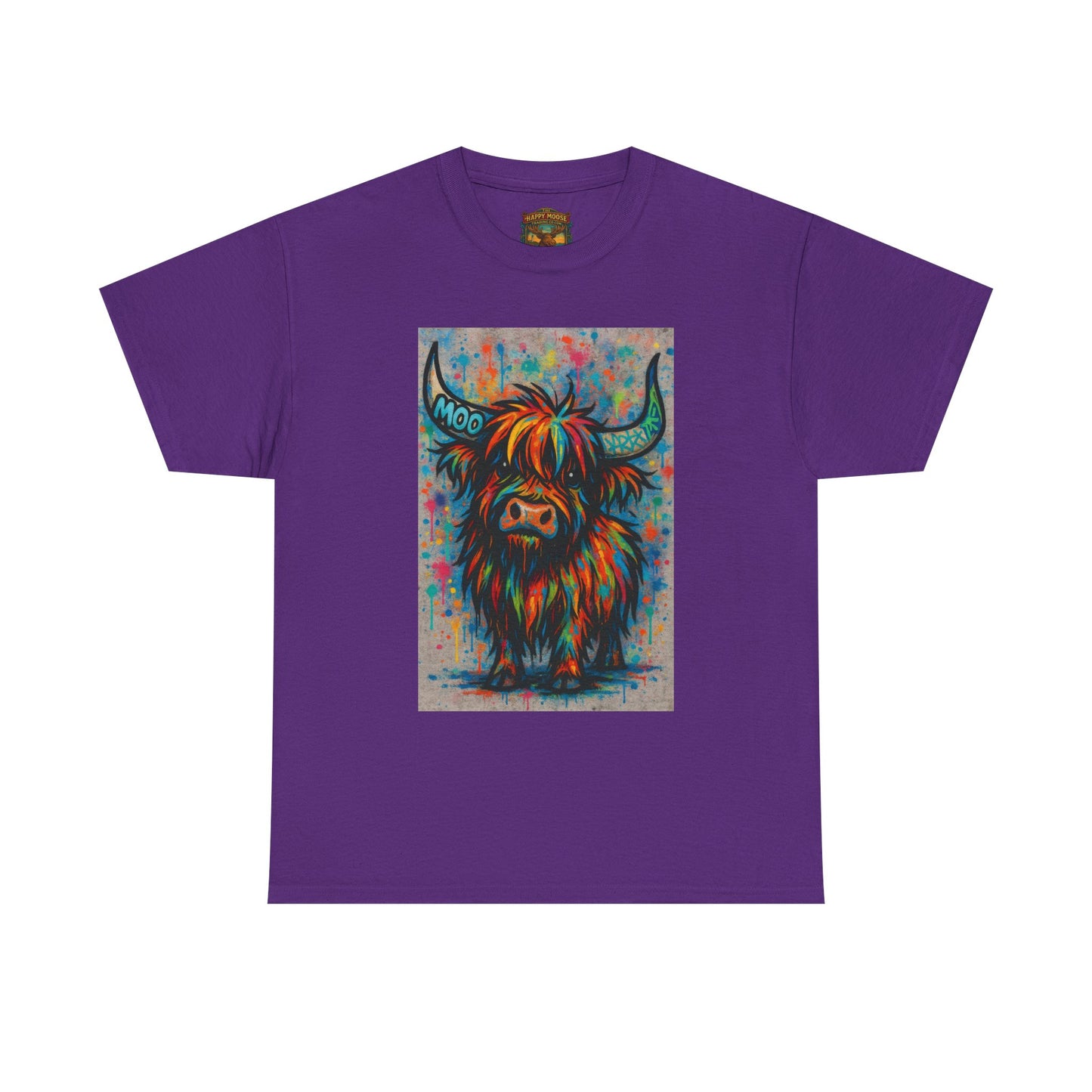 Psychedelic Highland Cow T-Shirt | Retro Rainbow Cow Art 8