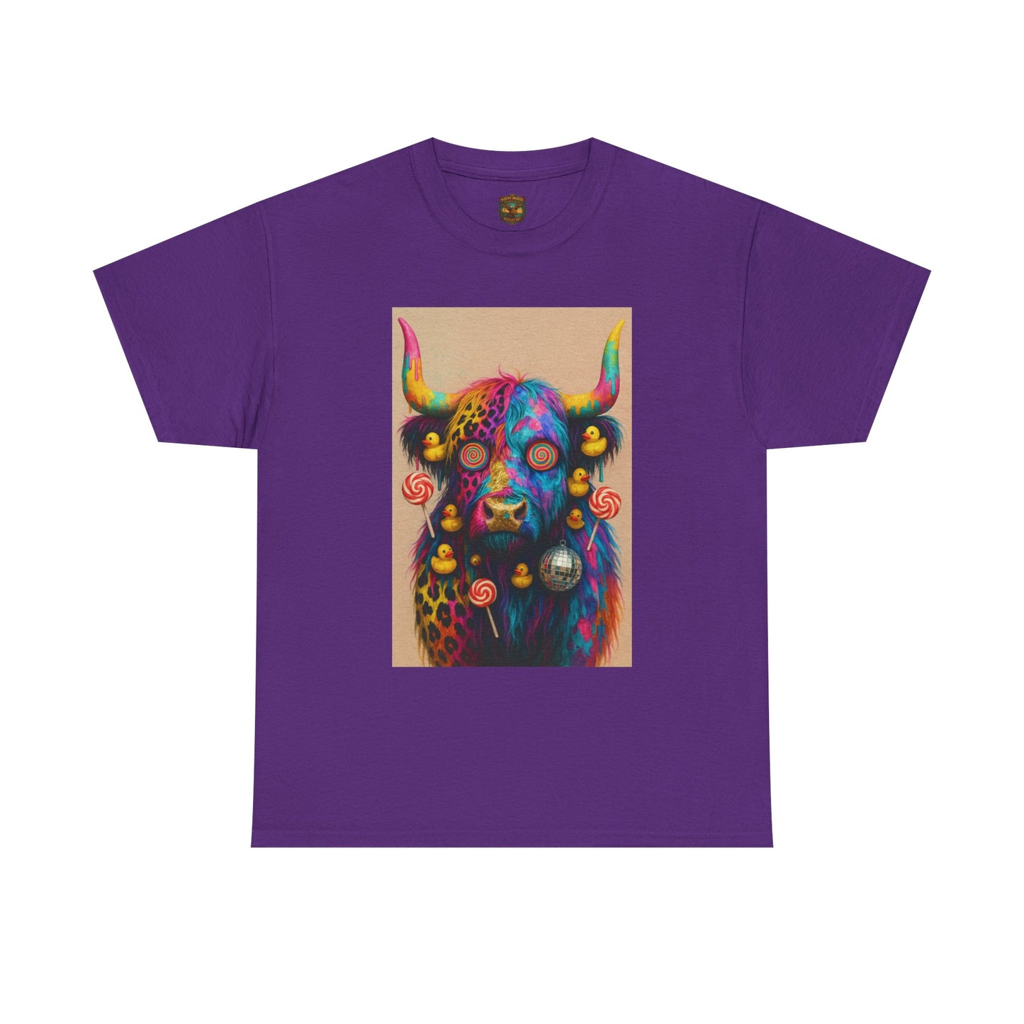 Psychedelic Highland Cow T-Shirt | Retro Rainbow Cow Art 6