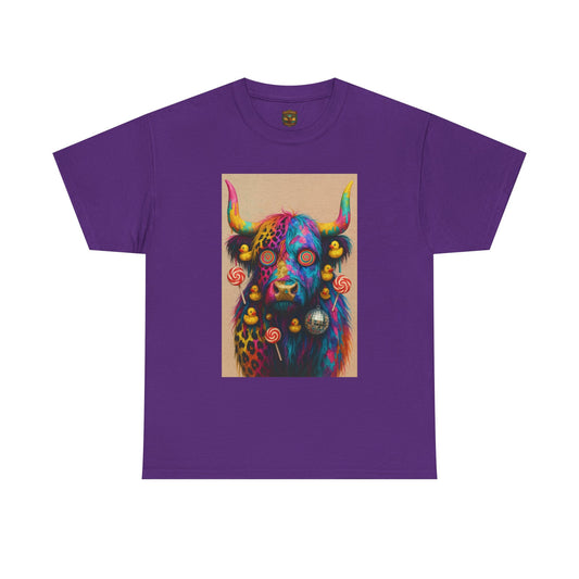 Psychedelic Highland Cow T-Shirt | Retro Rainbow Cow Art 6