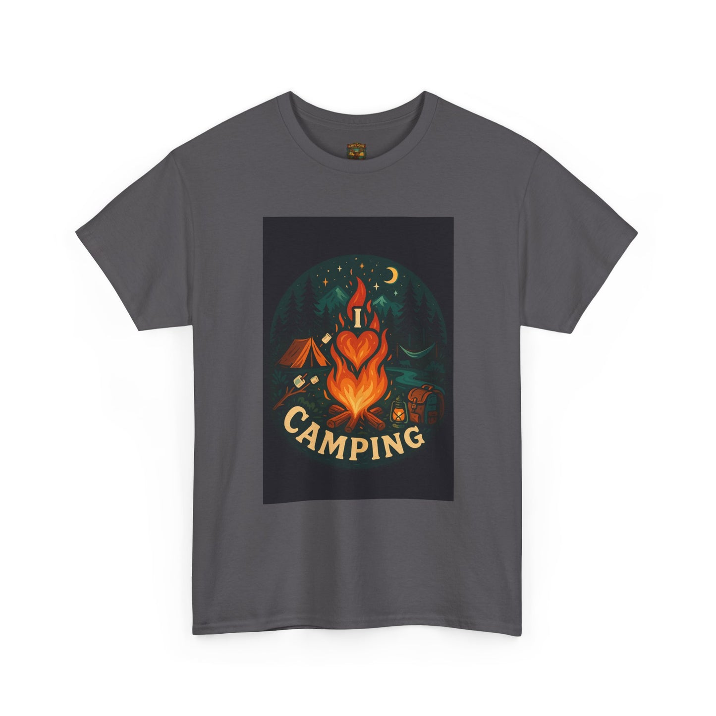 Camping Heart Campfire T-Shirt | Outdoor Adventure Graphic Tee