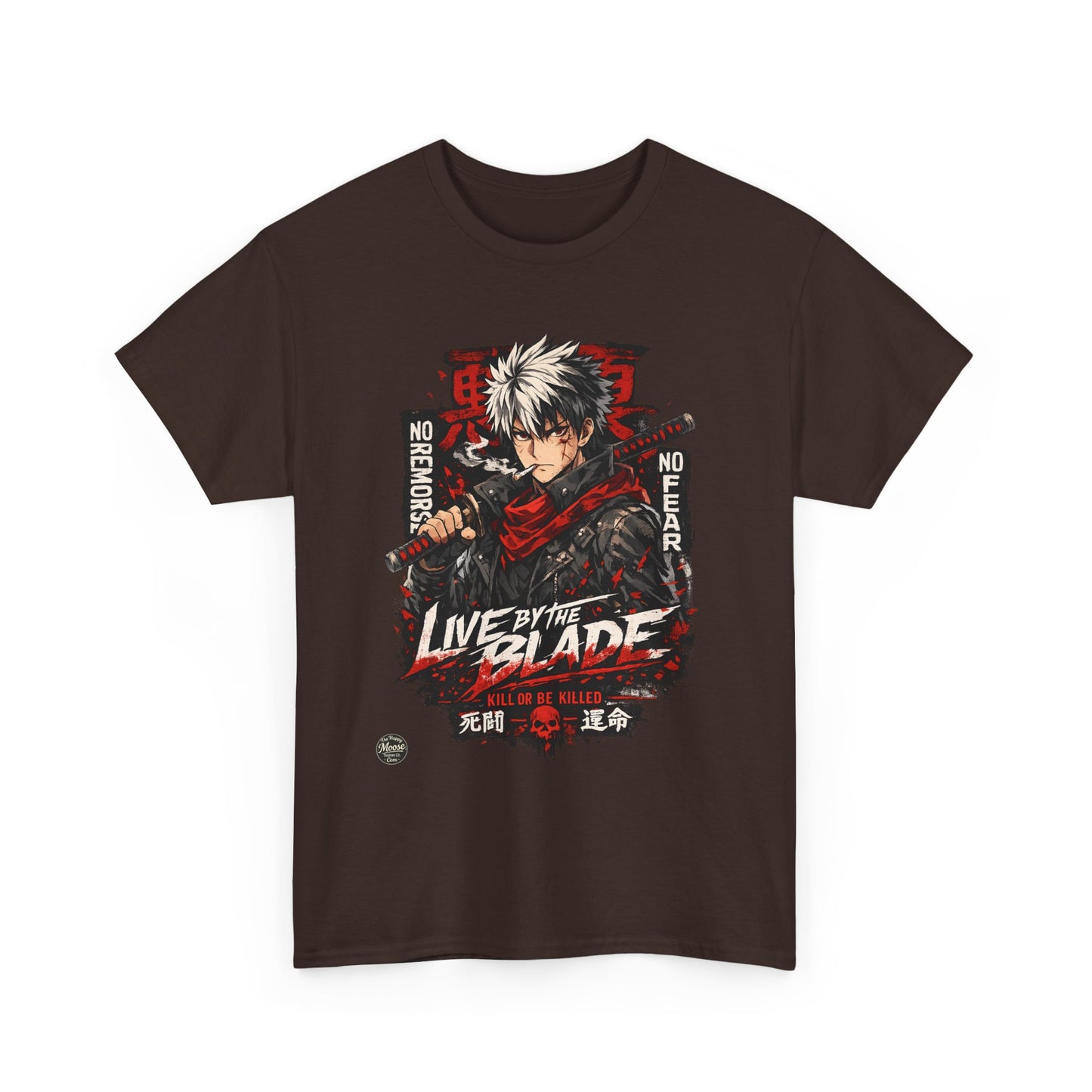 Live by the Blade Anime Tee — Samurai Sword Graphic T-Shirt #E003