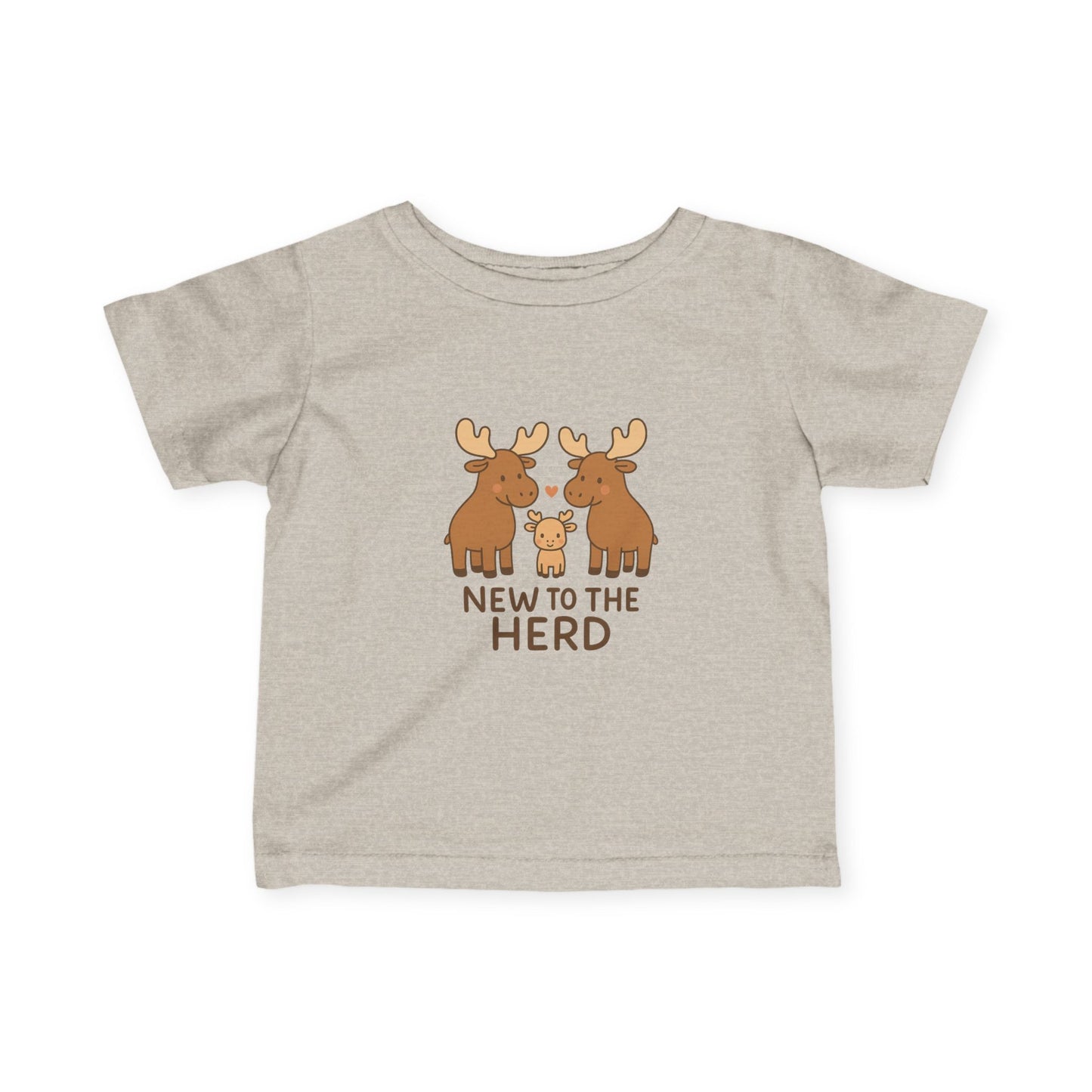 Infant Tee — "New to the Herd" Moose Family Baby Shirt
