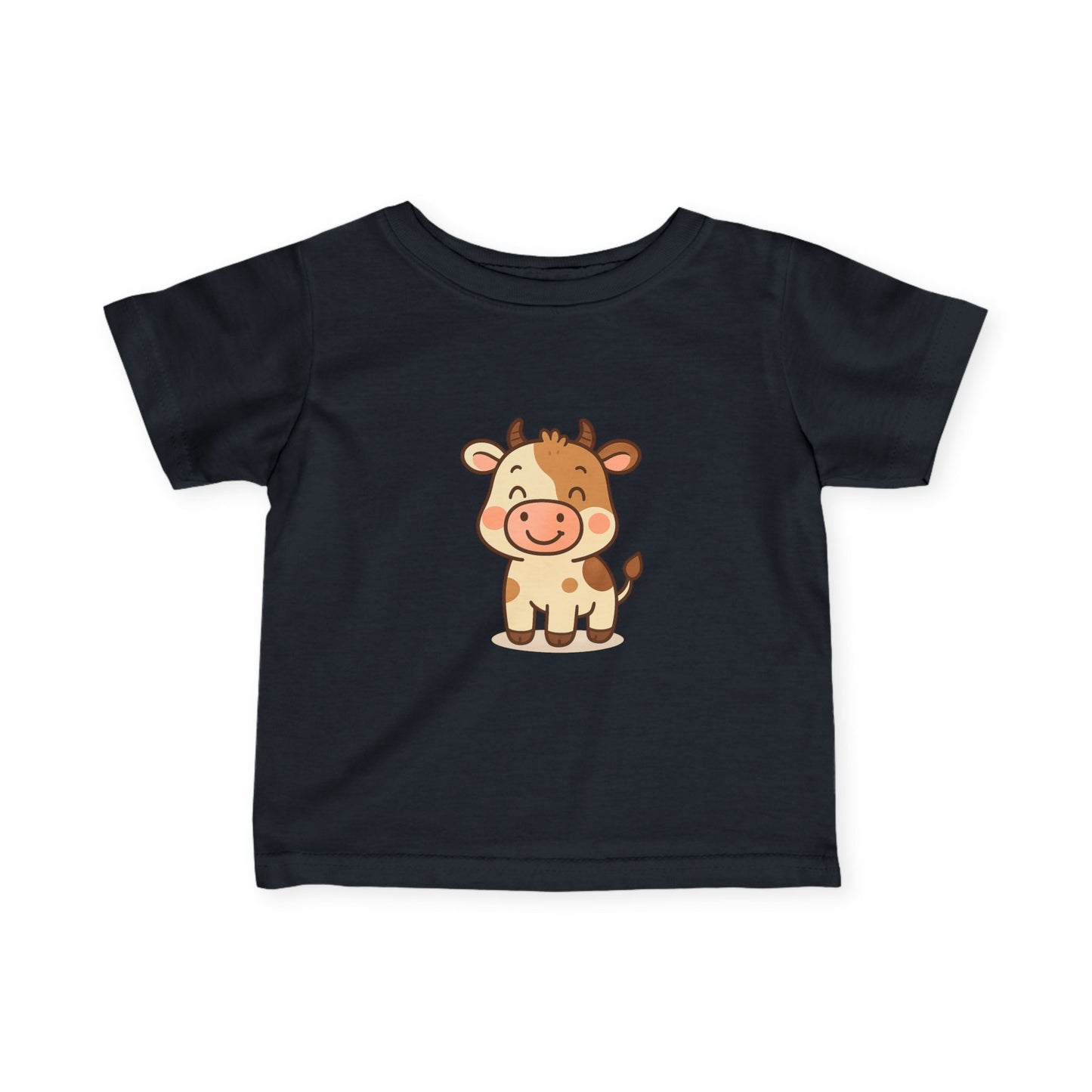 Cute Cartoon Cow Infant Tee - Baby Cow Graphic Shirt