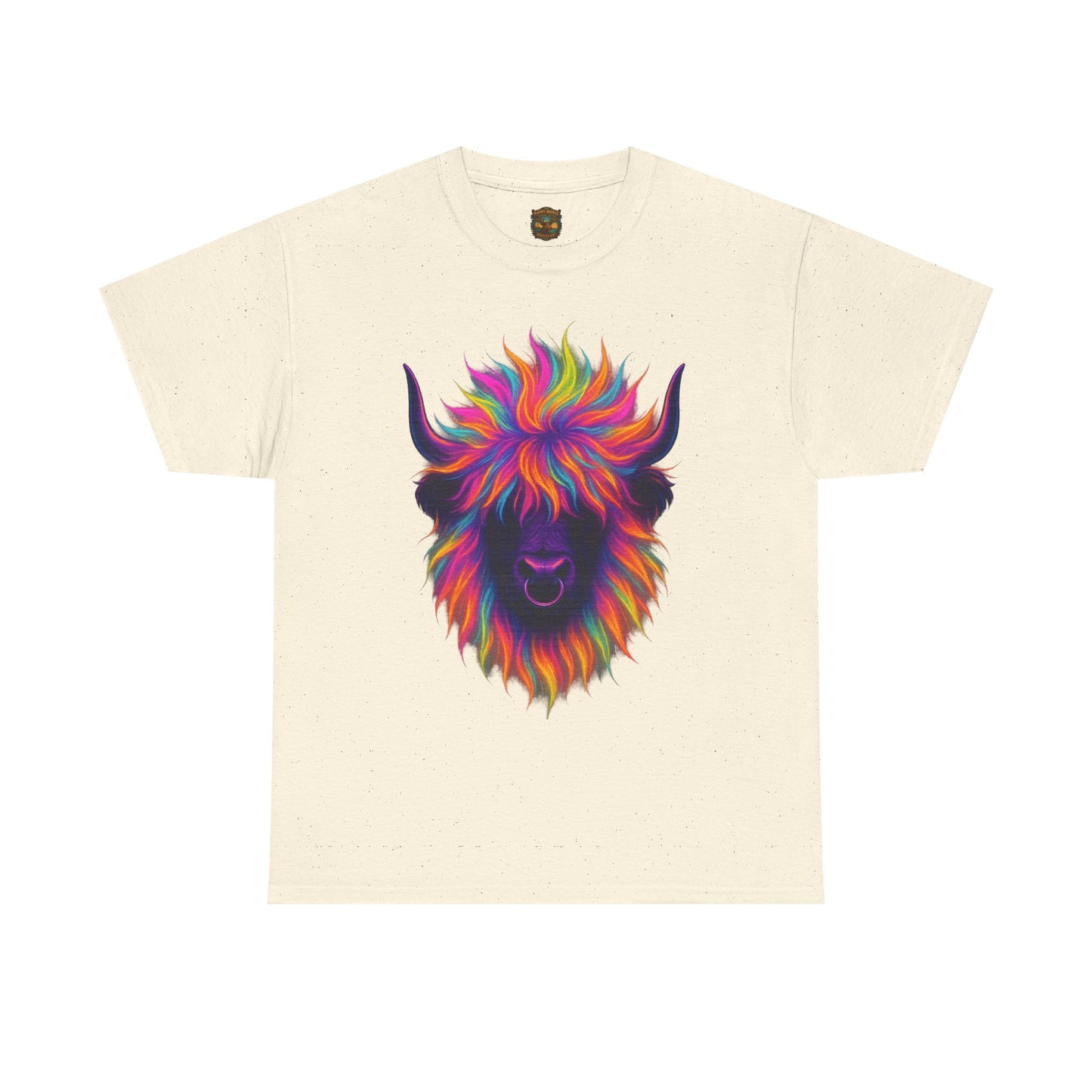 Colorful Highland Cow T-Shirt — Vibrant Rainbow Yak Graphic Tee