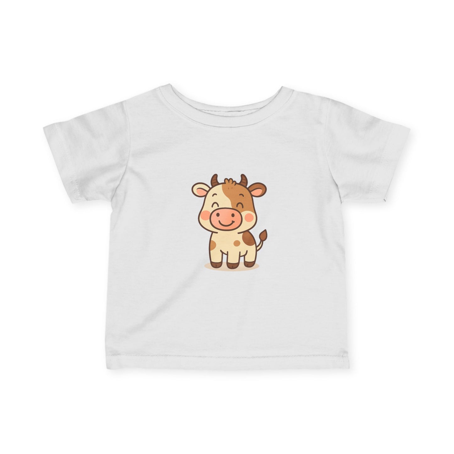 Cute Cartoon Cow Infant Tee - Baby Cow Graphic Shirt