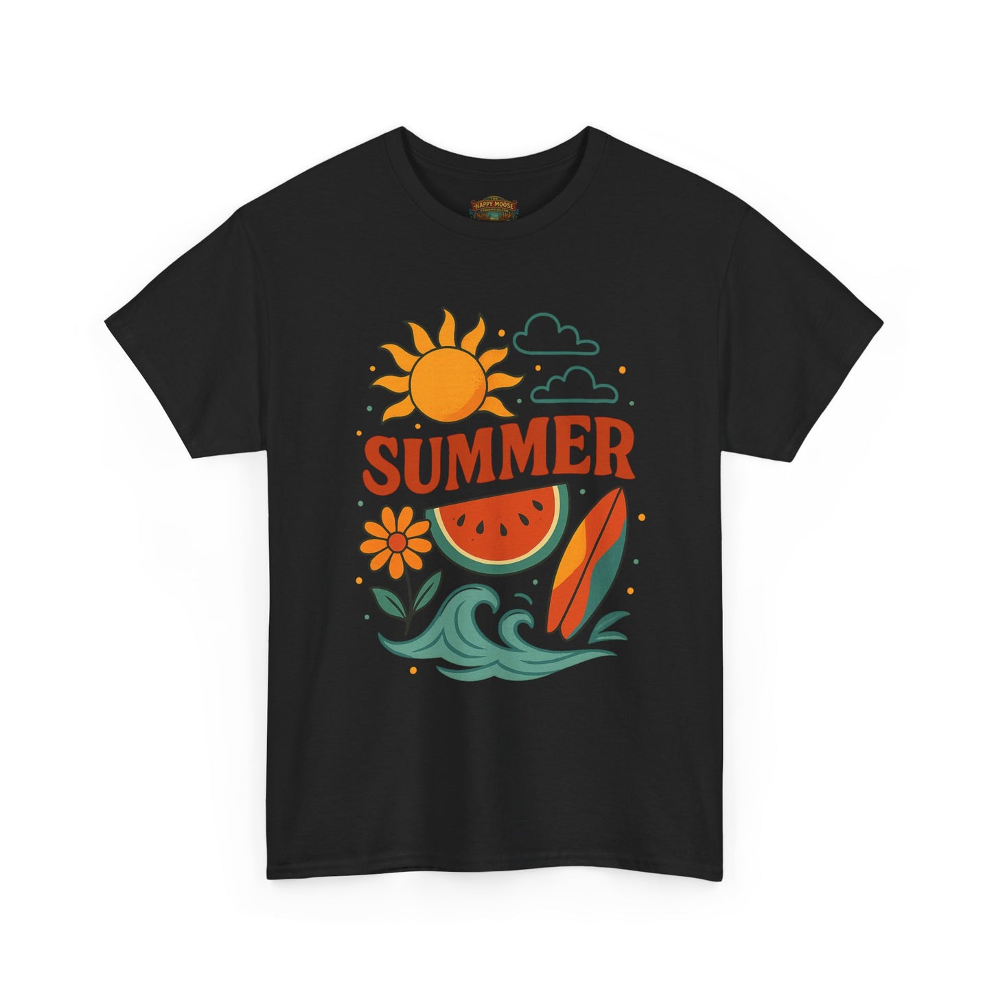 Summer Beach Tee | Surf Waves Palm Tree Graphic