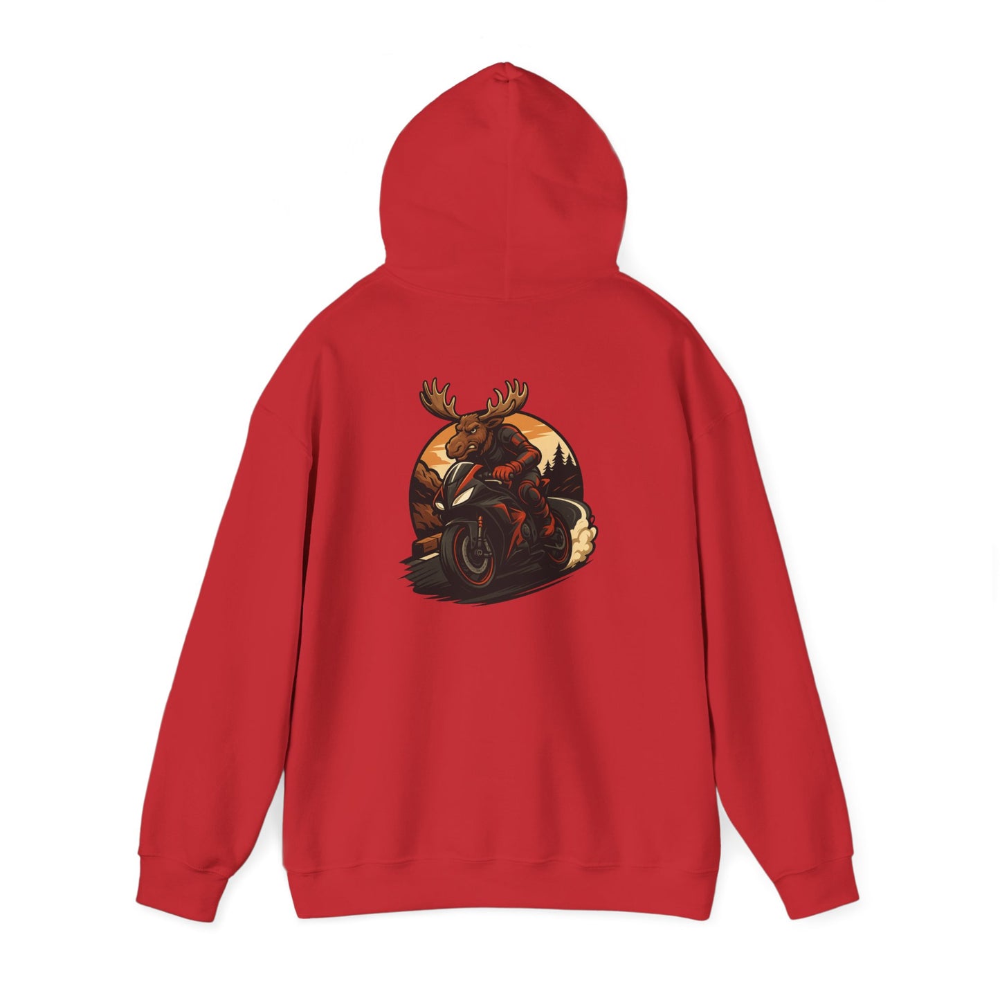 Moose Rider Hoodie — Vintage Motorcycle Graphic Sweatshirt