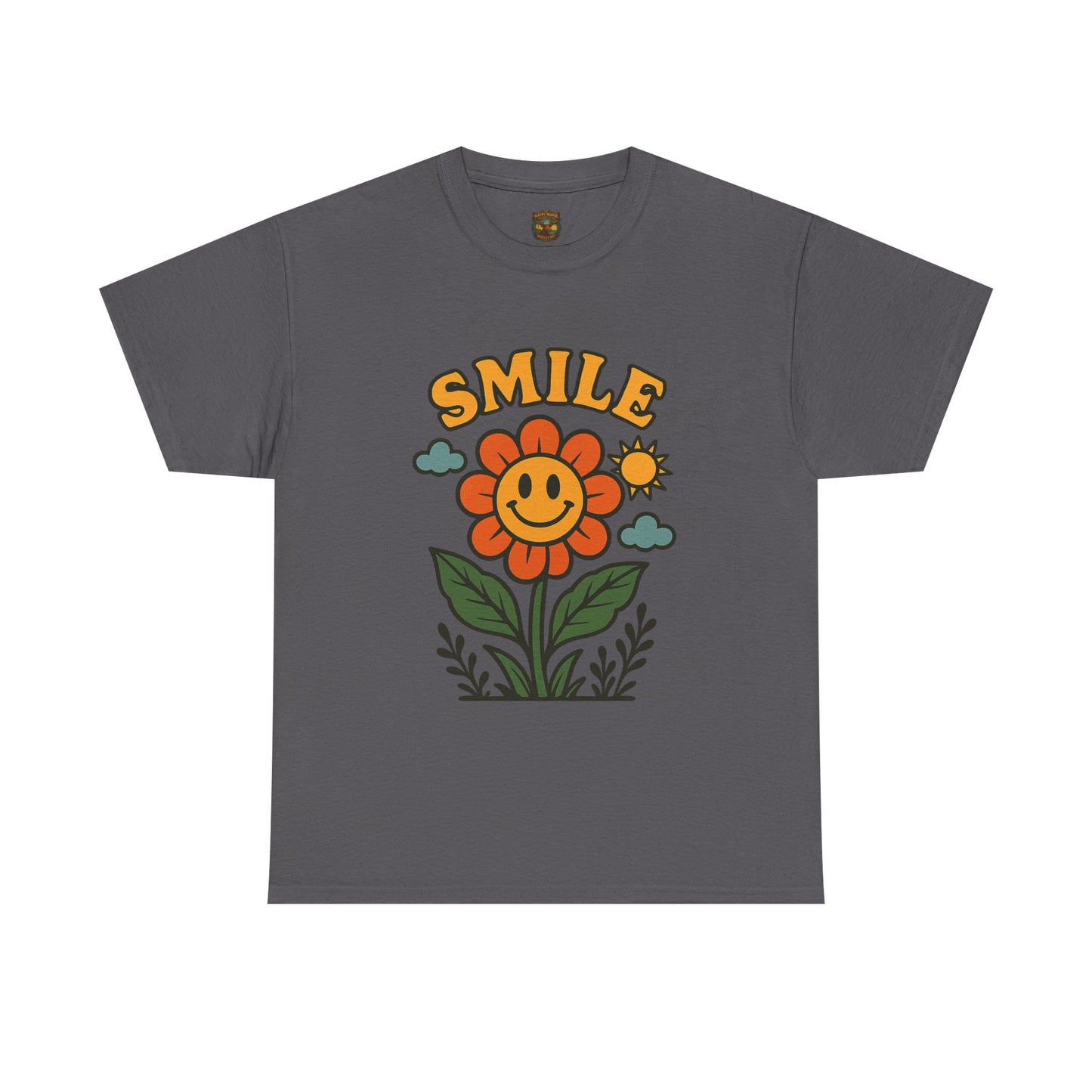 Smile With The Flowers T-Shirt | Floral Typography Tee