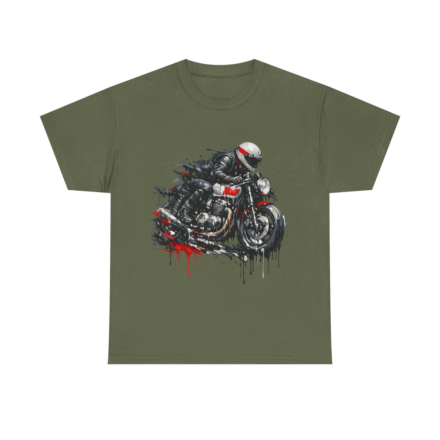Motorcycle Racer T-Shirt Speed Rider Graphic Drip Street Art Biker Tee EBC09