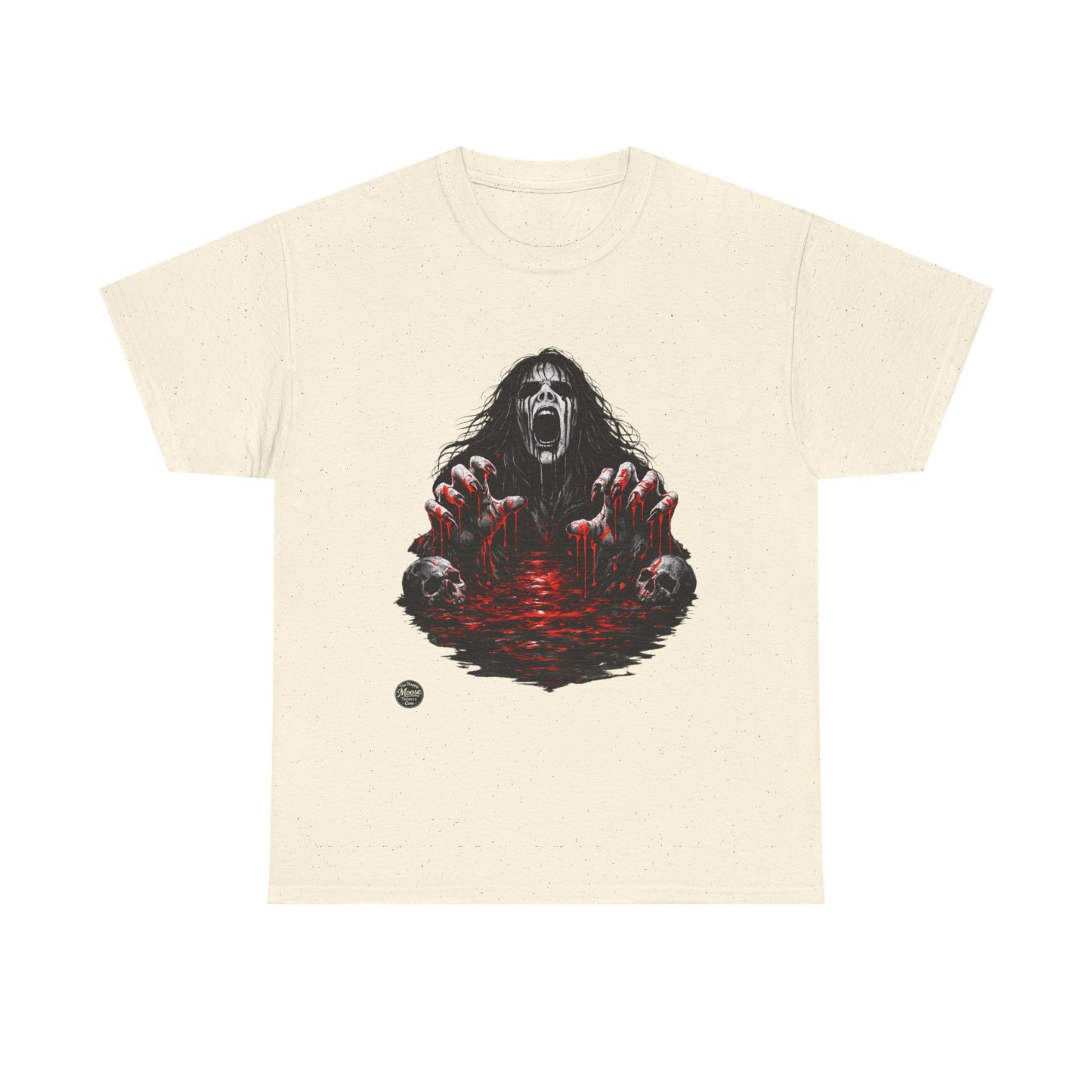 T-Shirt — Horror Scream Design with Red Blood Pool (Gothic Horror Tee)  EZ002