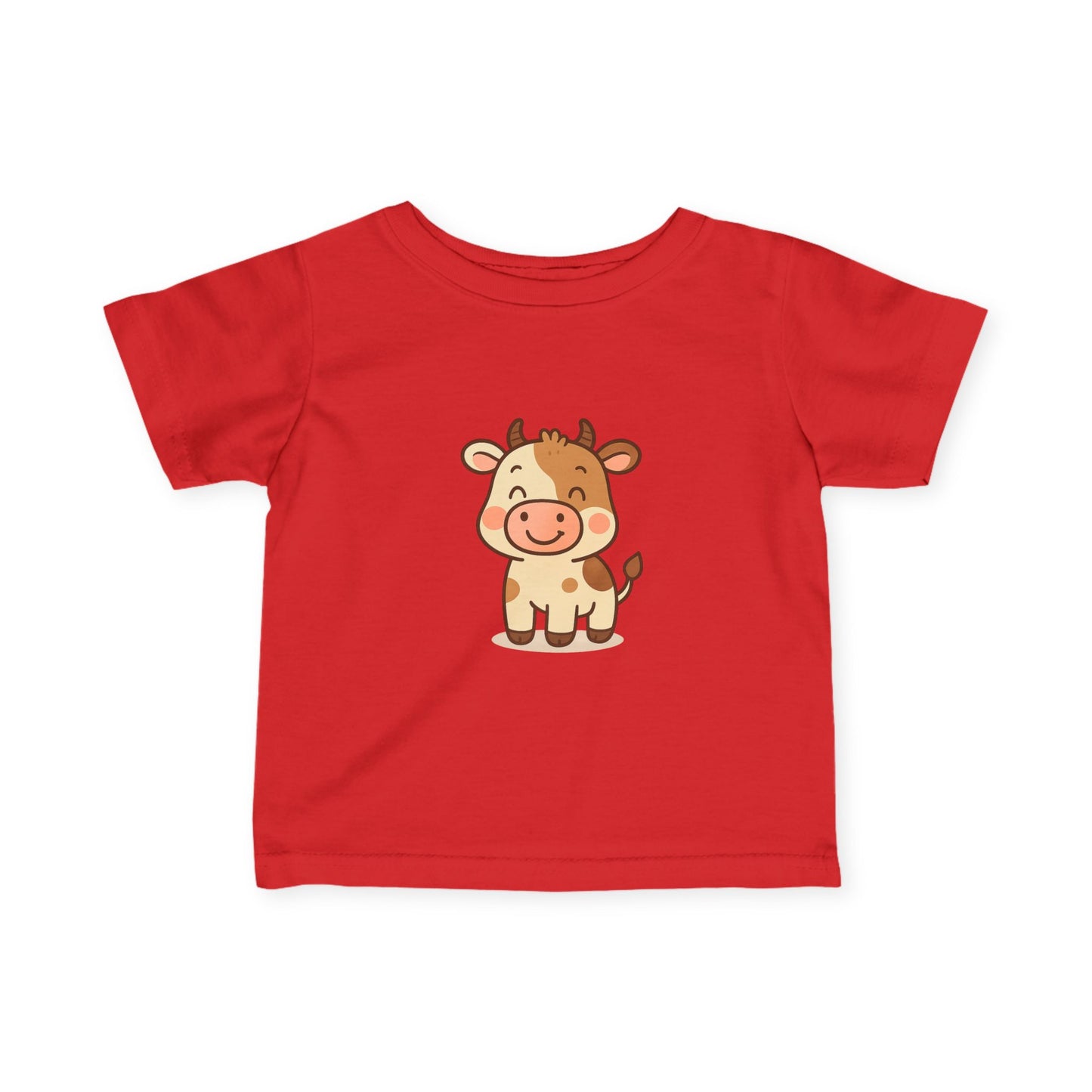 Cute Cartoon Cow Infant Tee - Baby Cow Graphic Shirt