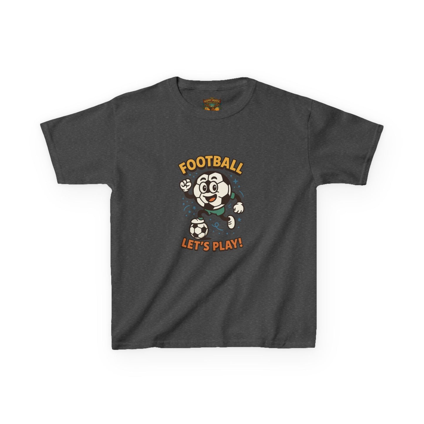 Kids Football Tee — "Football Let's Play" Retro Cartoon Soccer Shirt