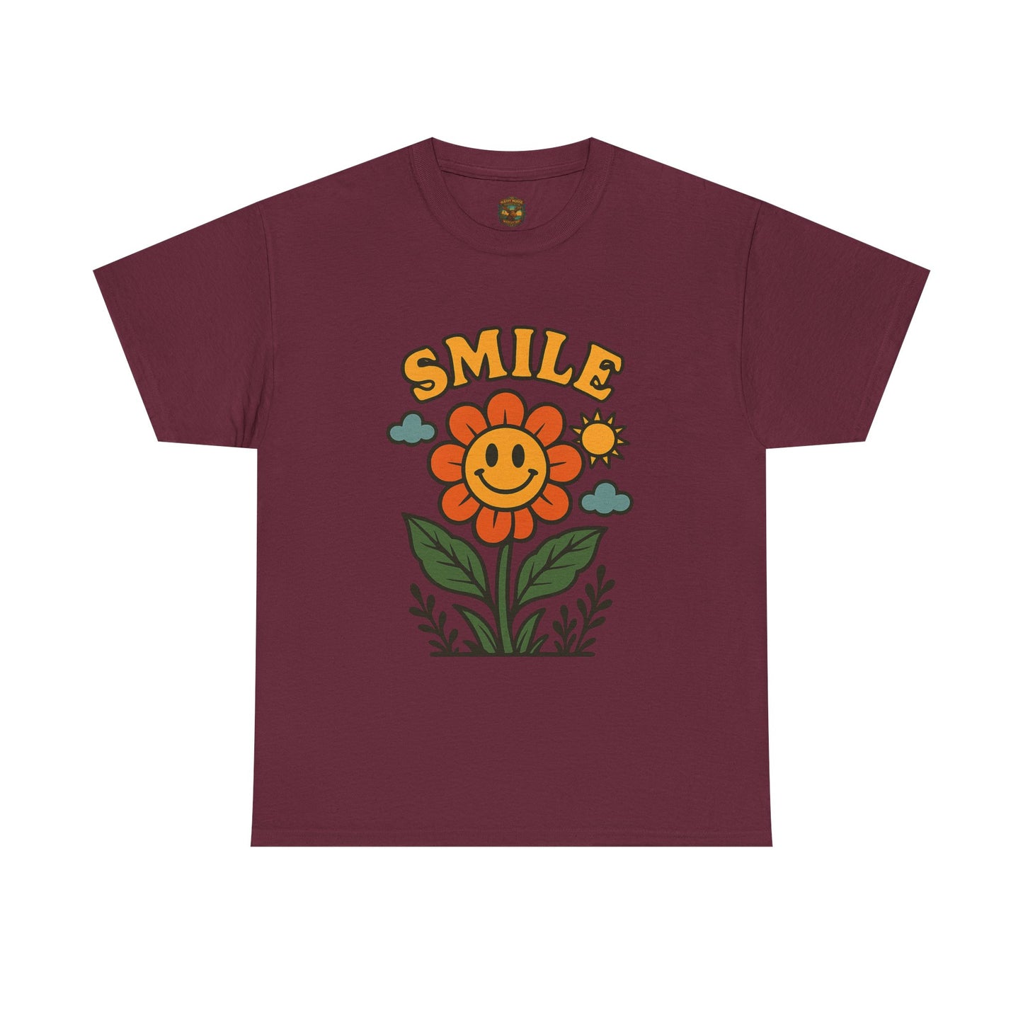 Smile With The Flowers T-Shirt | Floral Typography Tee