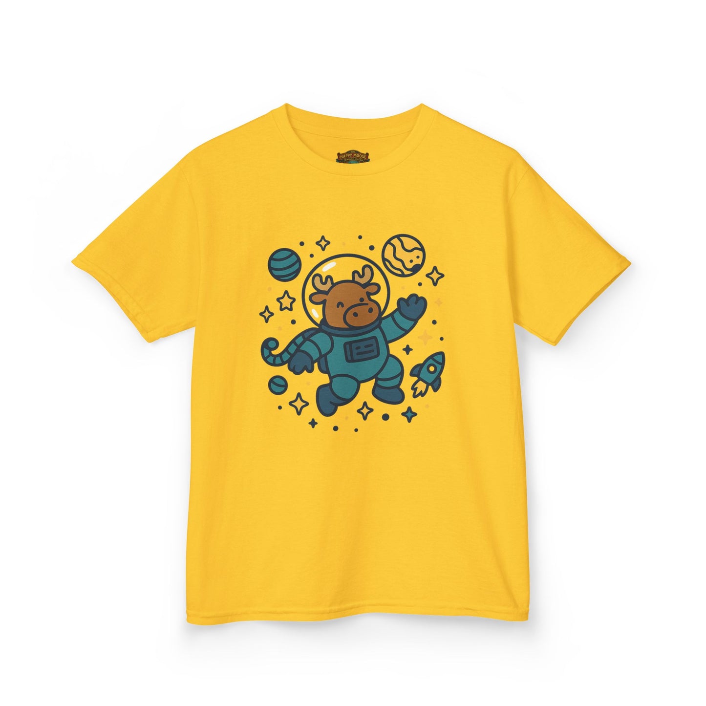 Kids Tee — Cute Astronaut Moose Space Shirt for Children