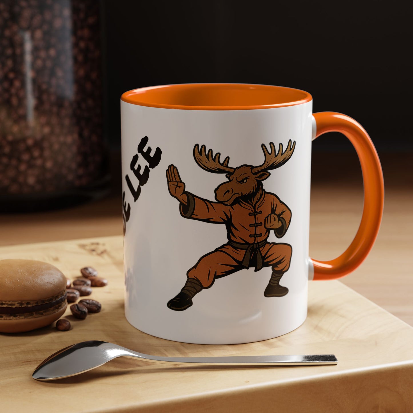 Moose Lee Martial Arts Accent Coffee Mug — Funny Moose Kung Fu 11/15oz