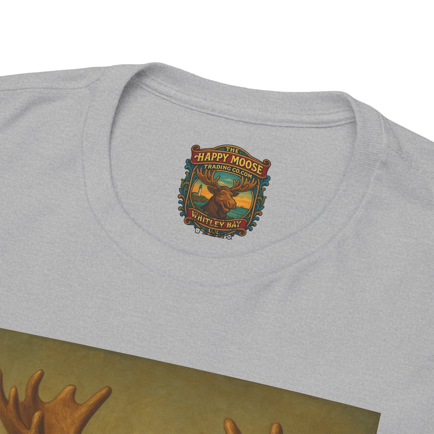 Mona Moose Tee — Funny Renaissance Moose Portrait T‑Shirt