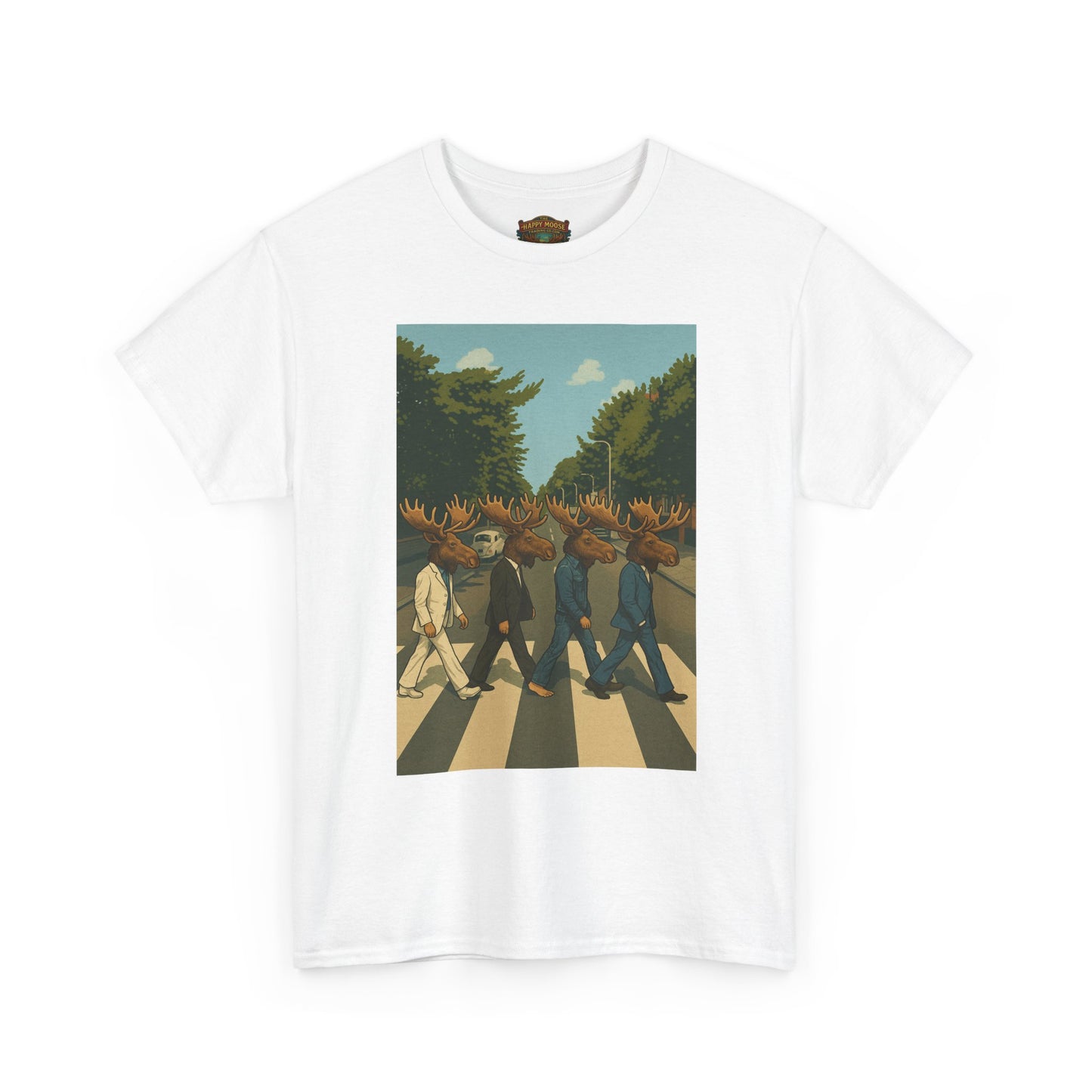 Moose Abbey Road Tee — Retro Parody Band Graphic T-Shirt