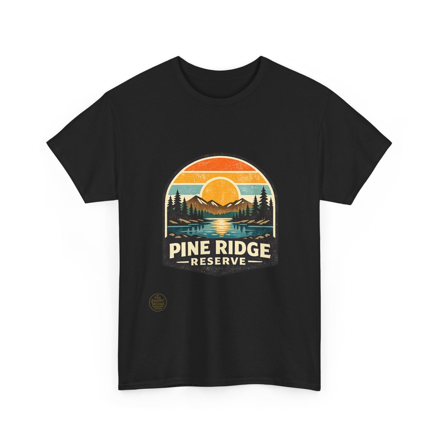 Pine Ridge Reserve TShirt — Vintage Sunset Mountain Camping T-Shirt