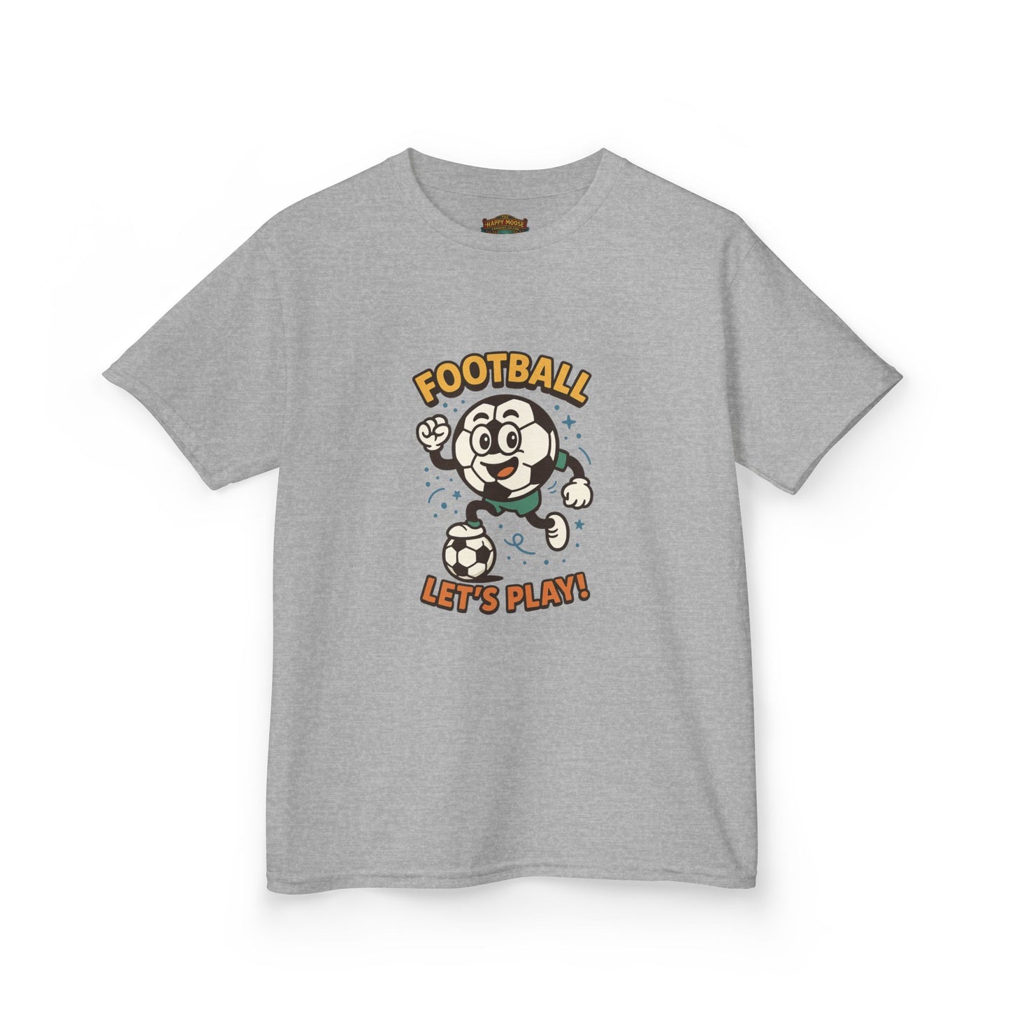 Kids Football Tee — "Football Let's Play" Retro Cartoon Soccer Shirt