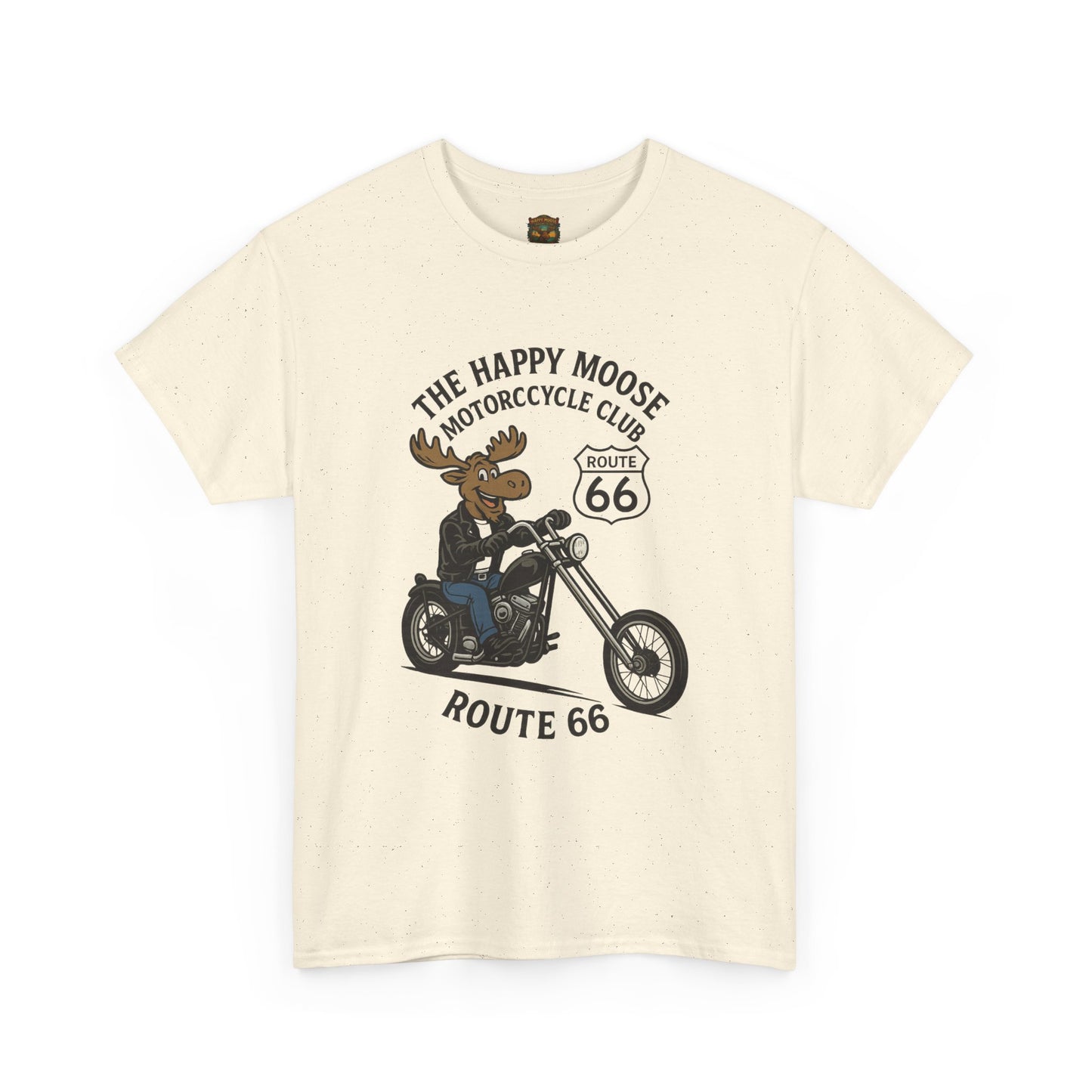 Happy Moose Motorcycle Club Route 66 T-Shirt | Moose Biker Tee