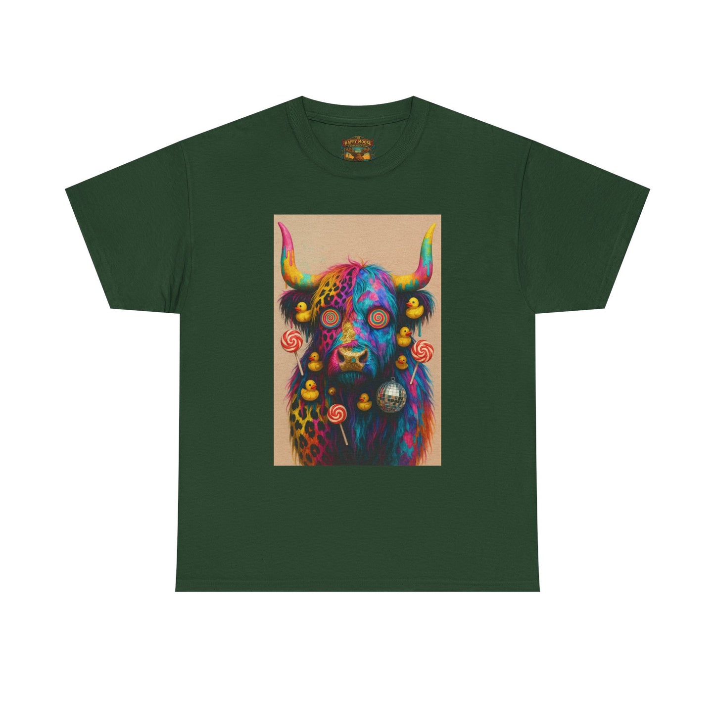 Psychedelic Highland Cow T-Shirt | Retro Rainbow Cow Art 6