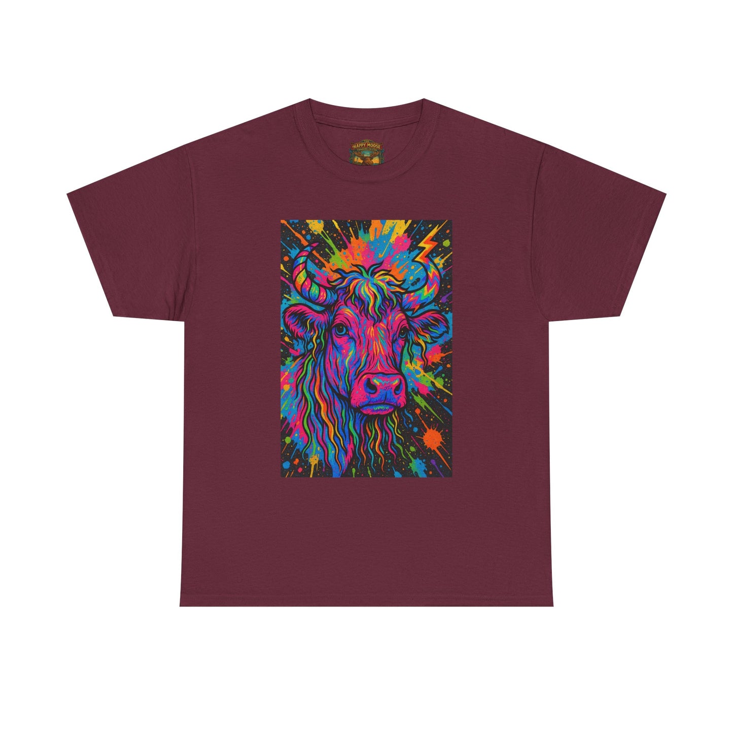 Psychedelic Highland Cow T-Shirt | Retro Rainbow Cow Art 4