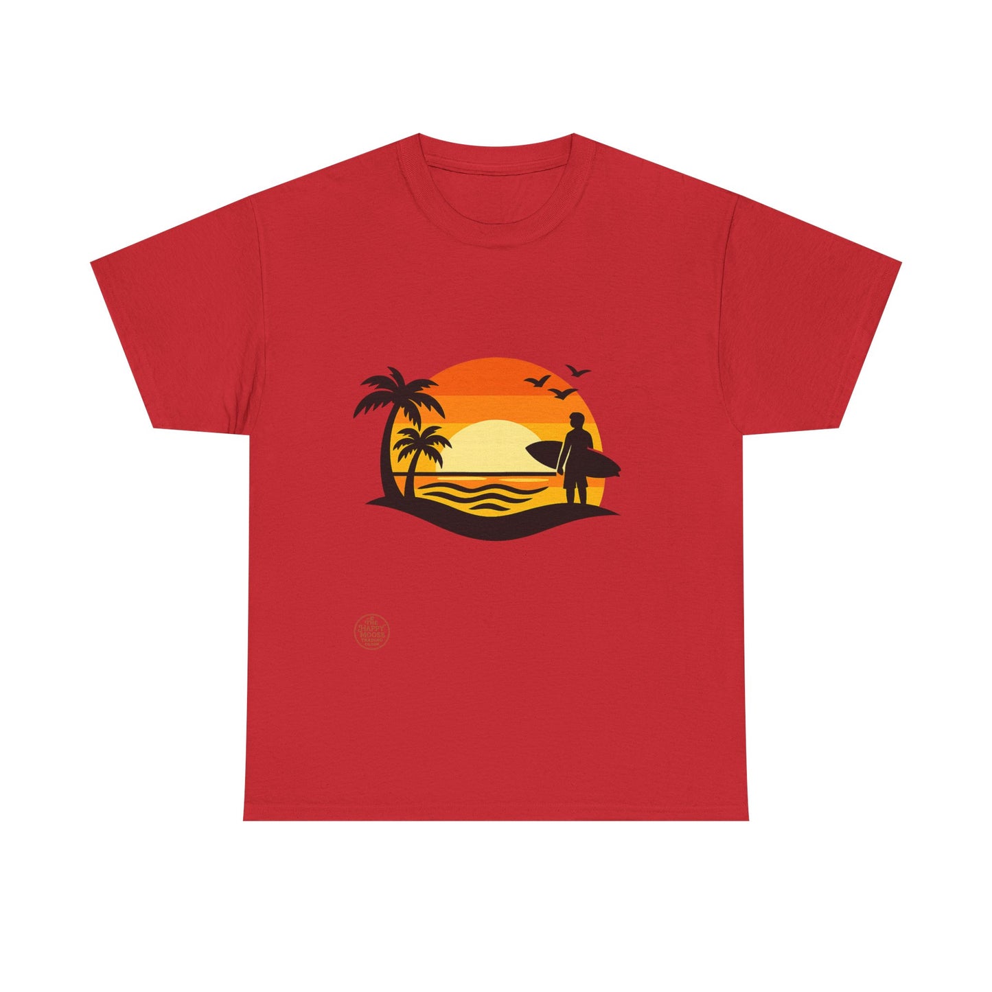 Surf Sunset T-Shirt — Retro Palm Tree Beach Tee