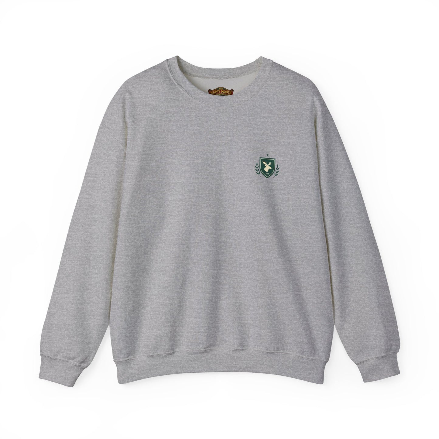 Embroidered Crest Crewneck Sweatshirt — Minimal Vintage Shield Logo