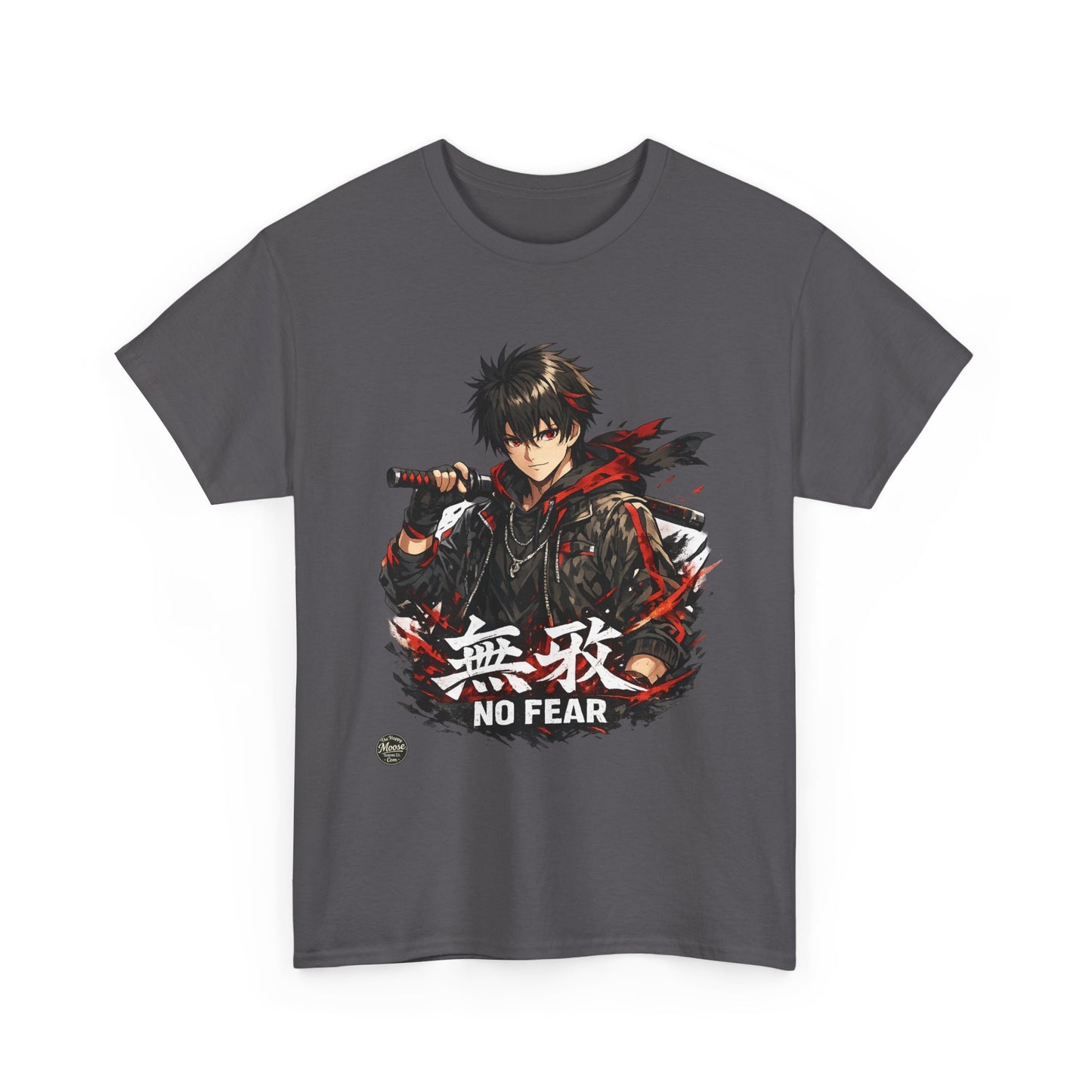 Anime Samurai 'No Fear' T-Shirt — Kanji Graphic Tee #E007