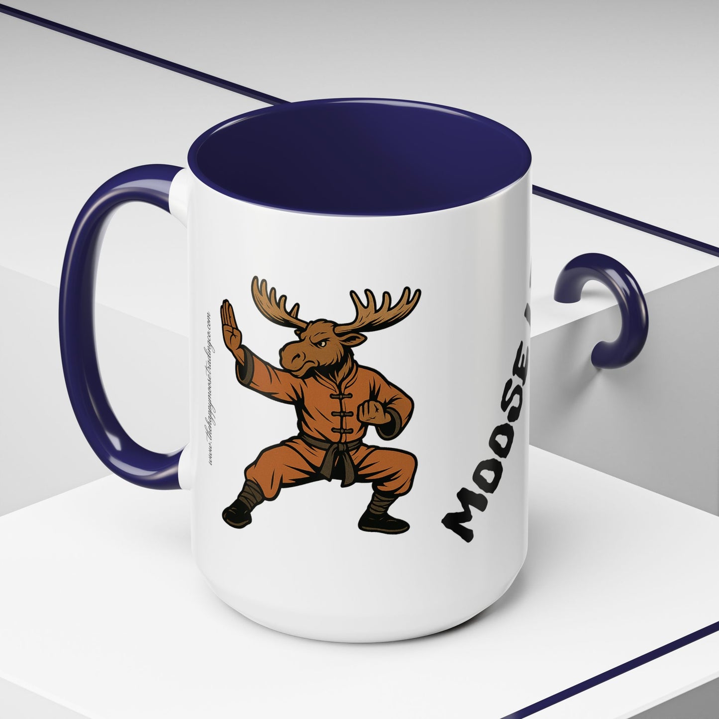 Moose Lee Martial Arts Accent Coffee Mug — Funny Moose Kung Fu 11/15oz