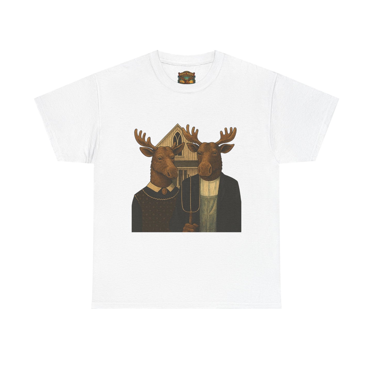 Moose Portrait T-Shirt — Vintage Animal Couple Graphic Tee