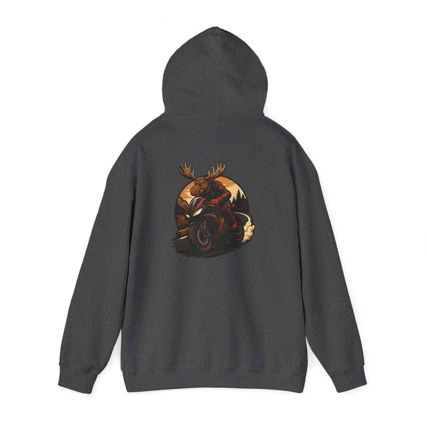 Moose Rider Hoodie — Vintage Motorcycle Graphic Sweatshirt
