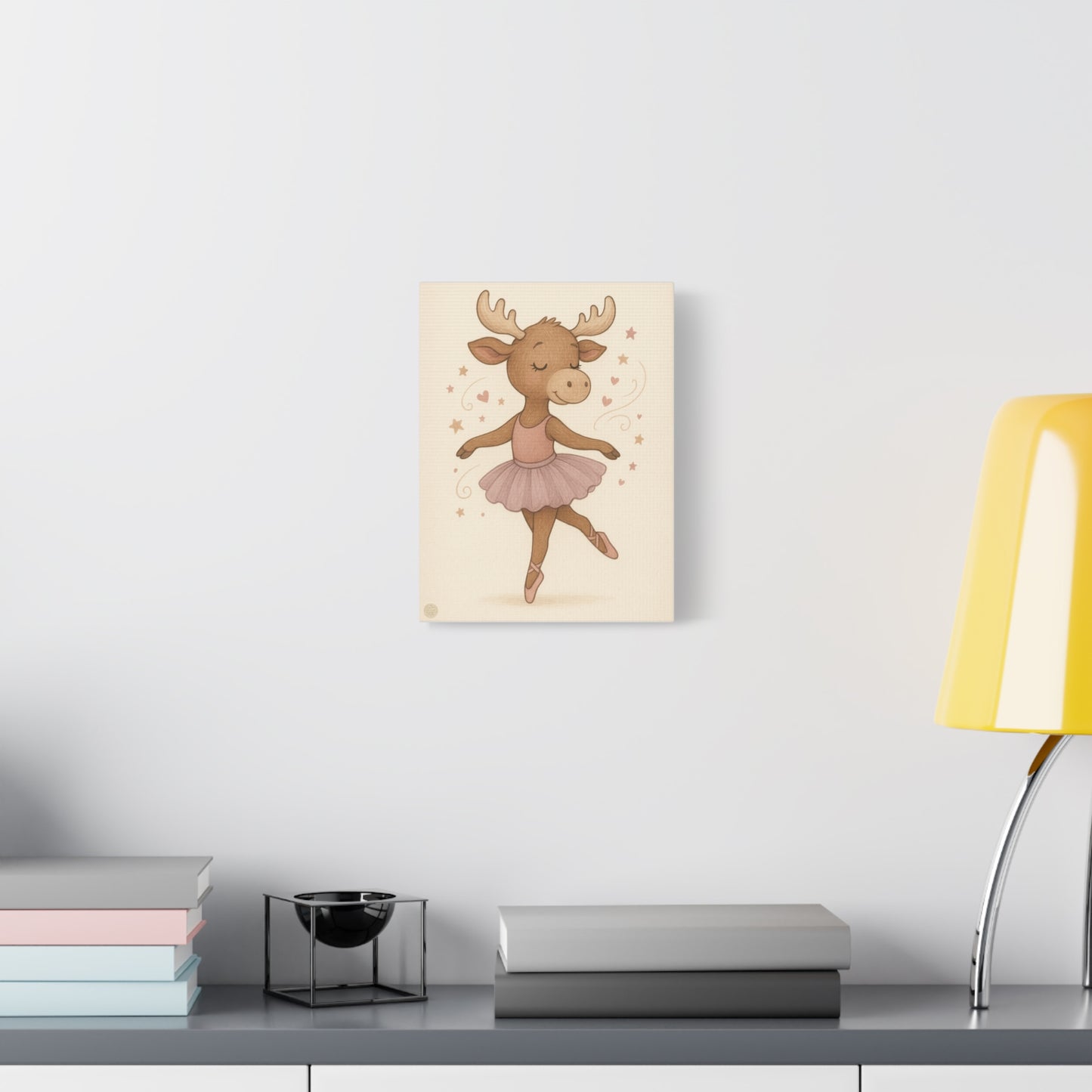 Ballet Moose Nursery Canvas — Cute Ballerina Animal Wall Art