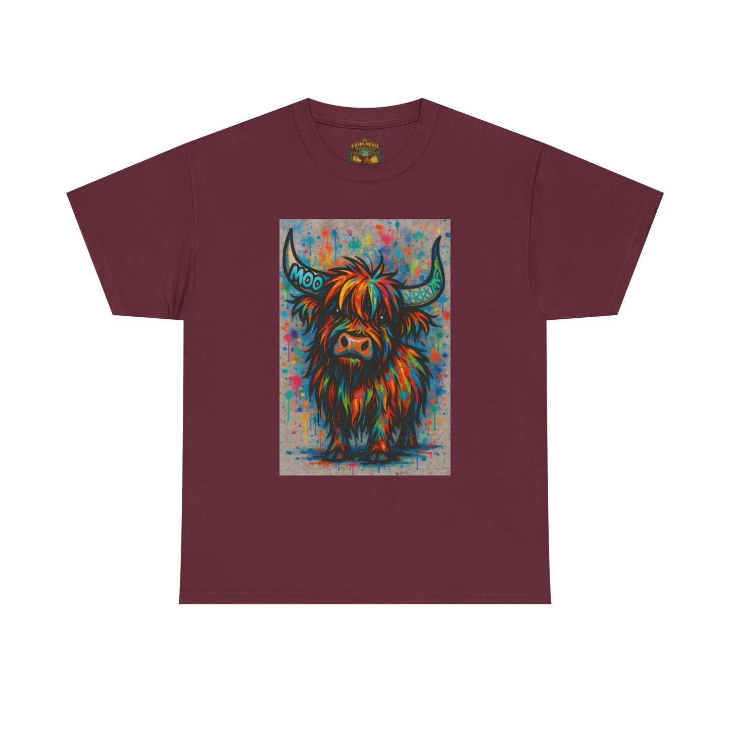 Psychedelic Highland Cow T-Shirt | Retro Rainbow Cow Art 8