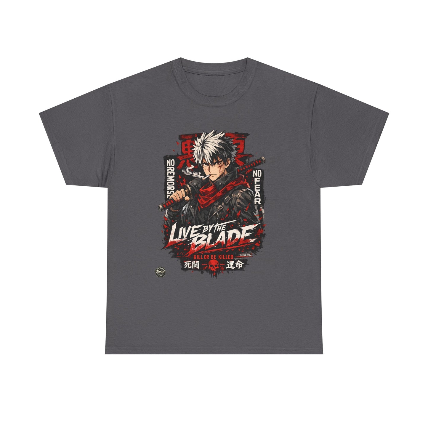 Live by the Blade Anime Tee — Samurai Sword Graphic T-Shirt #E003