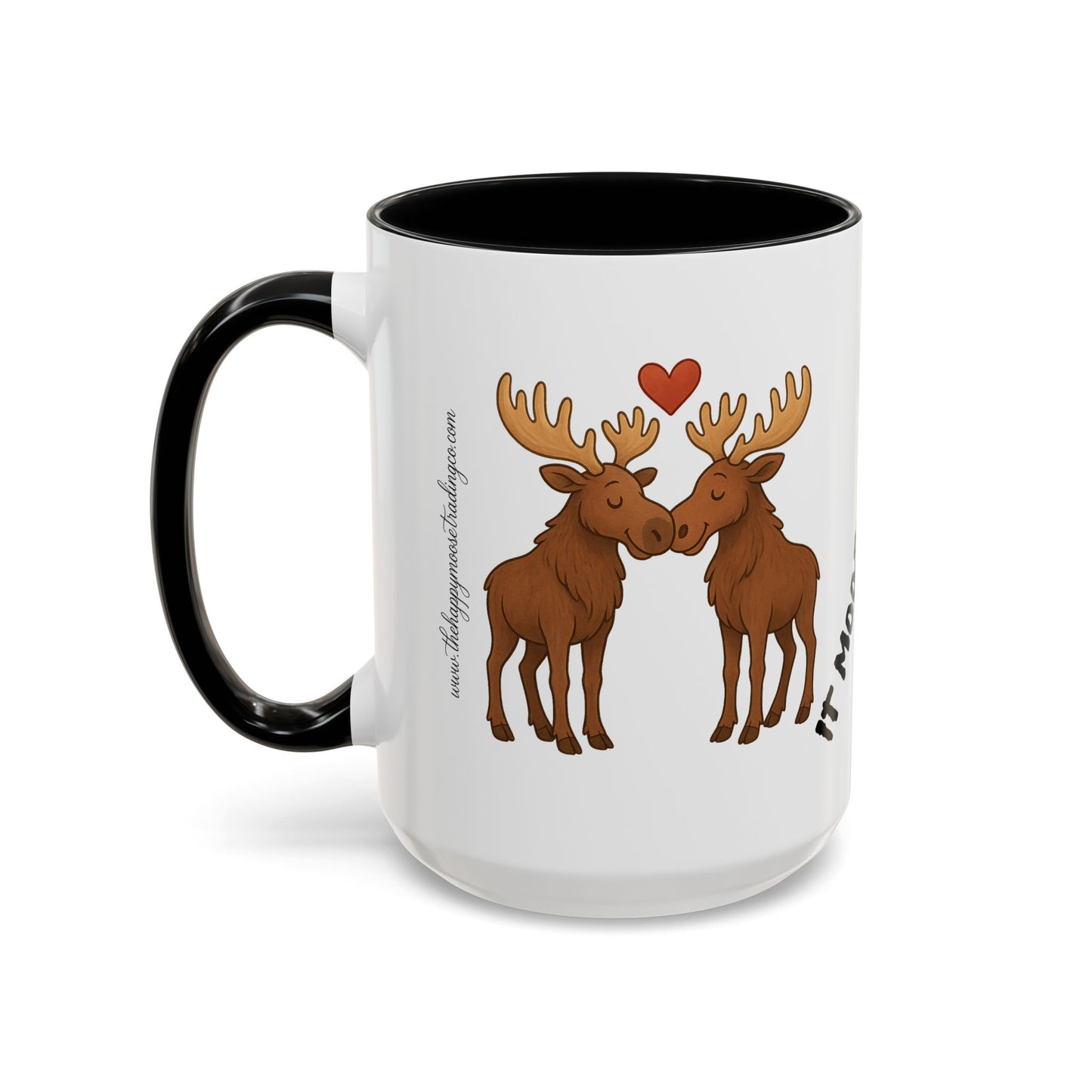 It Moose Be Love Coffee Mug — Cute Romantic Moose Couples Accent Mug (11/15oz)
