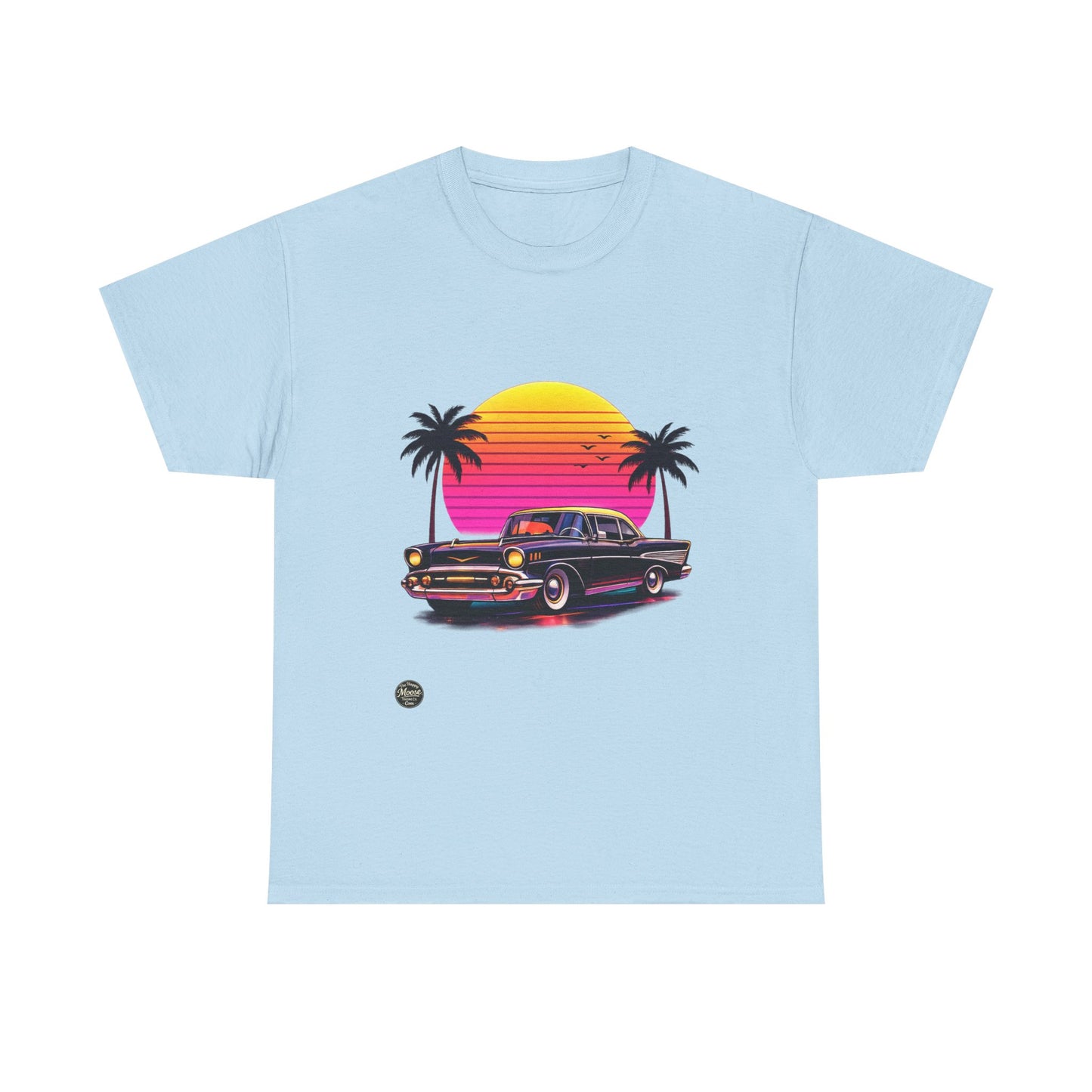 Retro Sunset Classic Car T‑Shirt  EC011