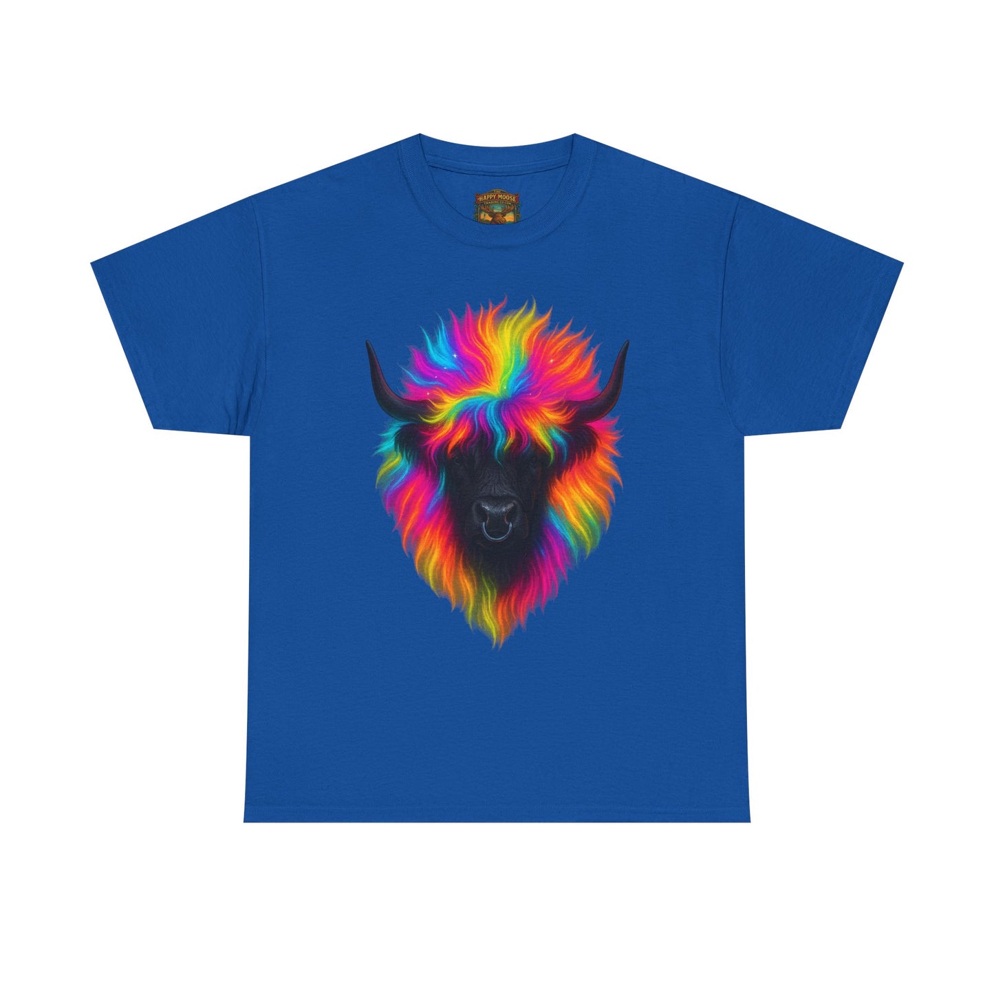 Rainbow Buffalo T-Shirt — Colorful Neon Bison Graphic Tee