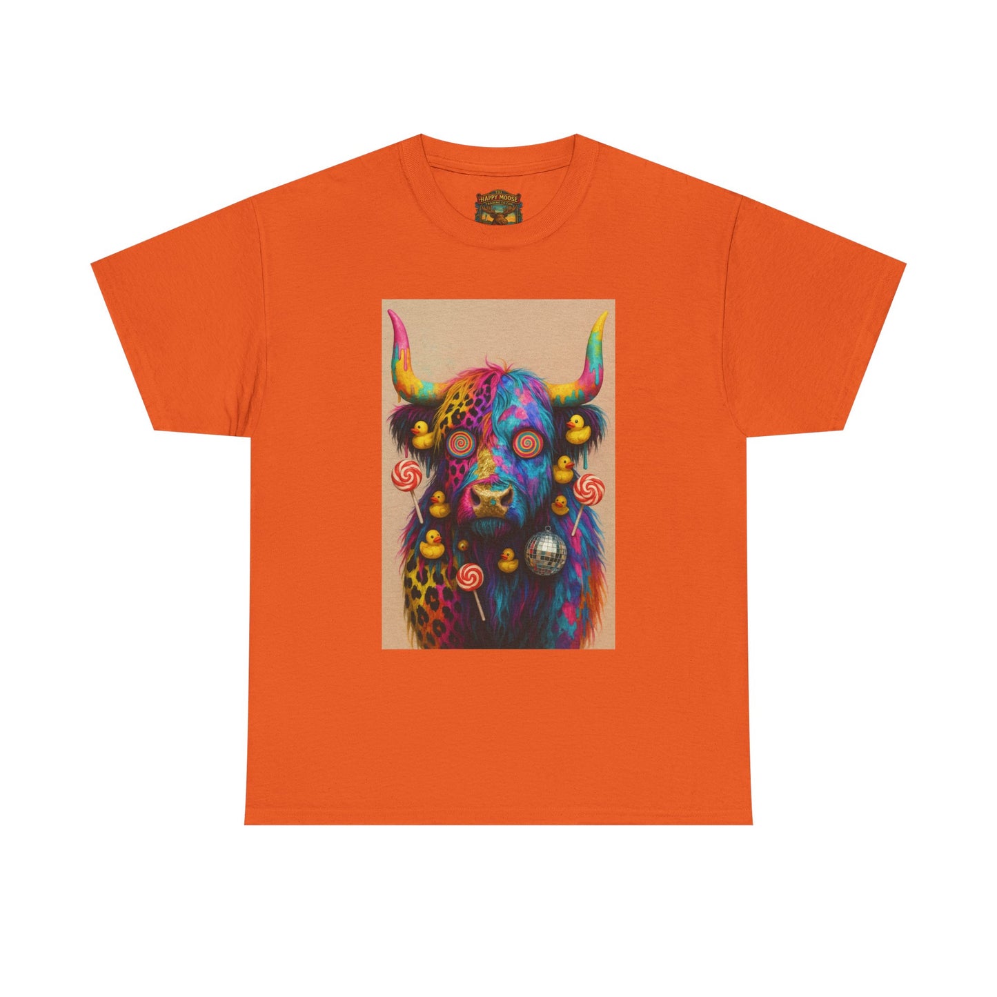 Psychedelic Highland Cow T-Shirt | Retro Rainbow Cow Art 6