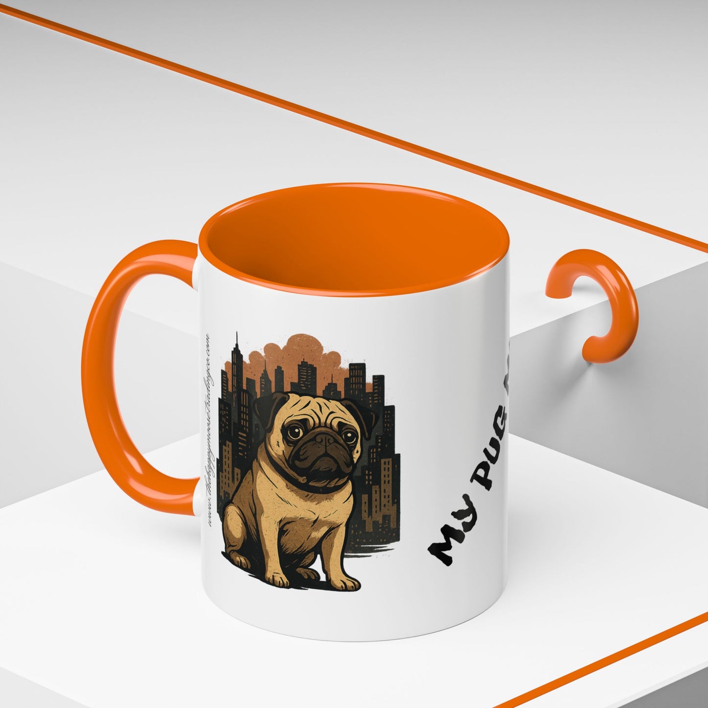 My Pug Mug Coffee Mug — Rustic Mountain Sunset Design